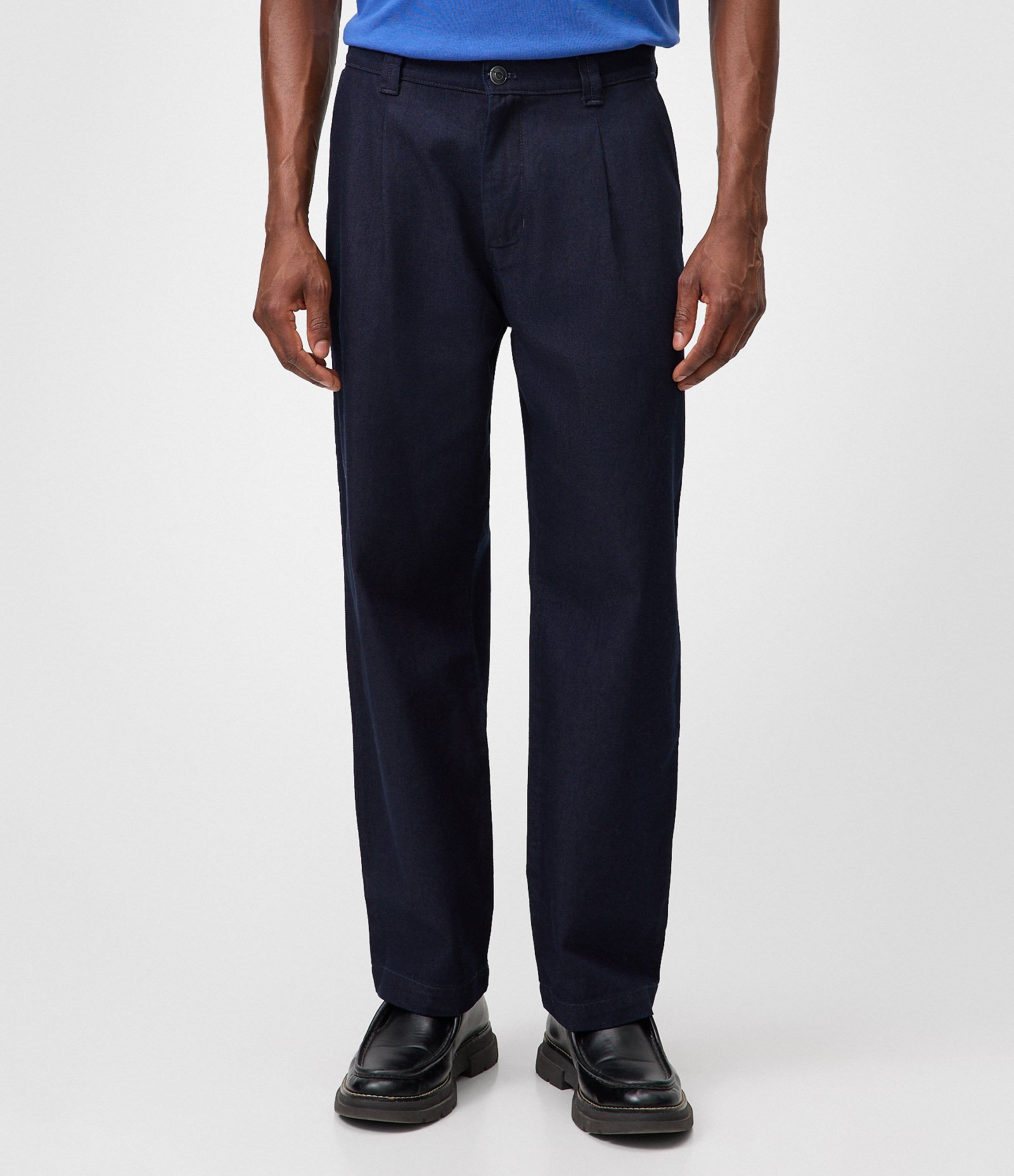 Calça Reta Jeans Semi Alfaiatada Azul 2