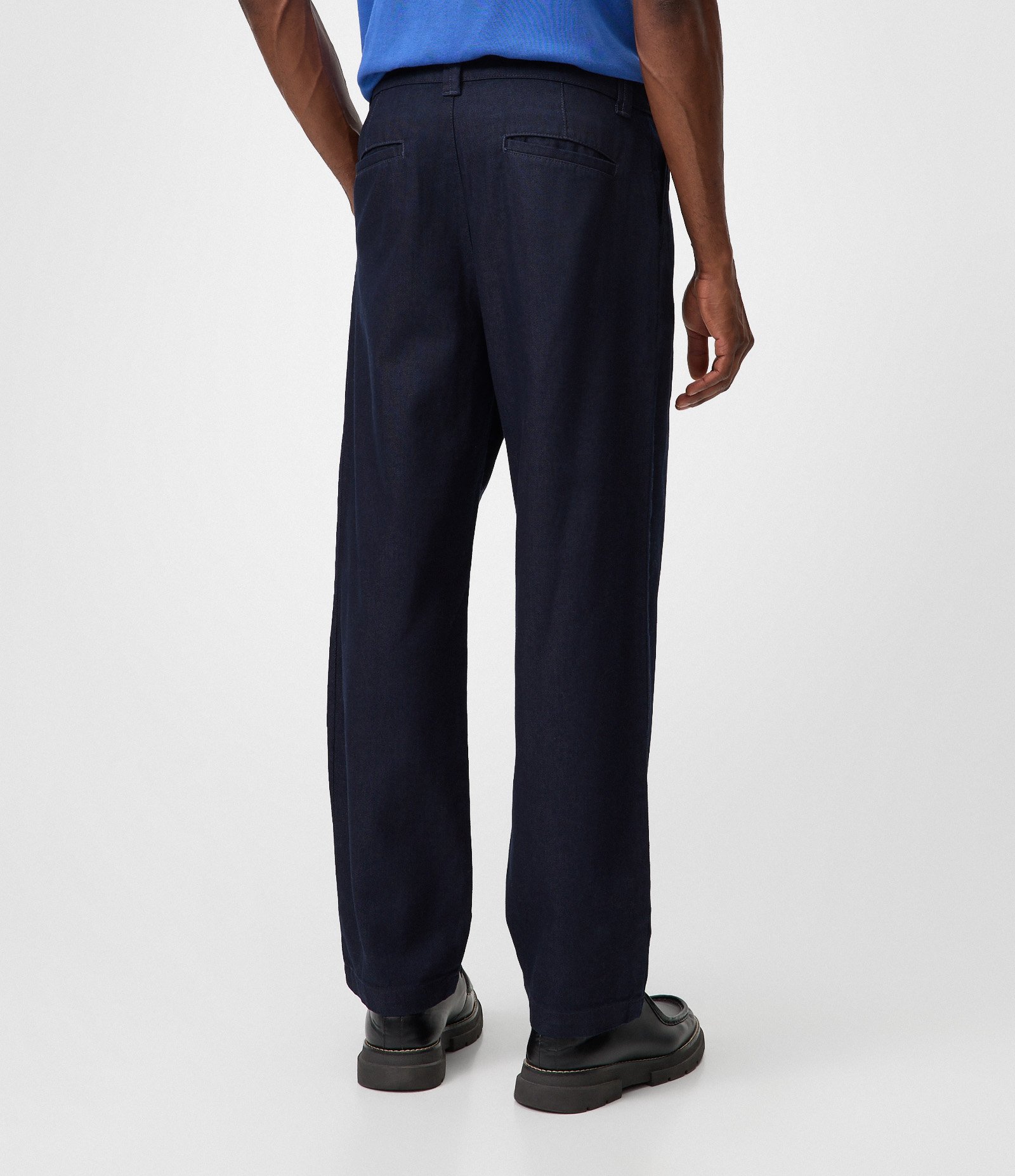 Calça Reta Jeans Semi Alfaiatada Azul 3
