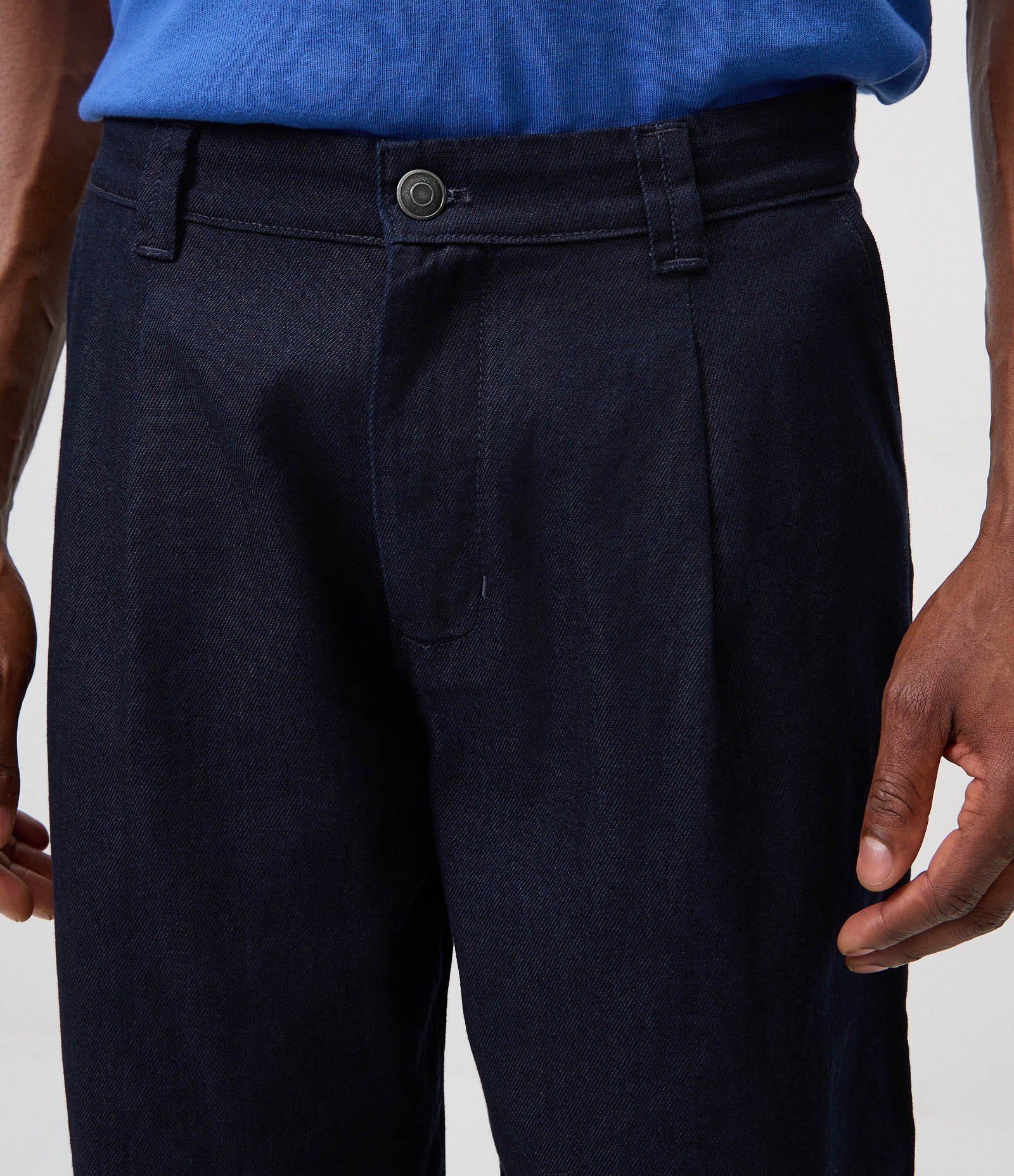 Calça Reta Jeans Semi Alfaiatada Azul 4