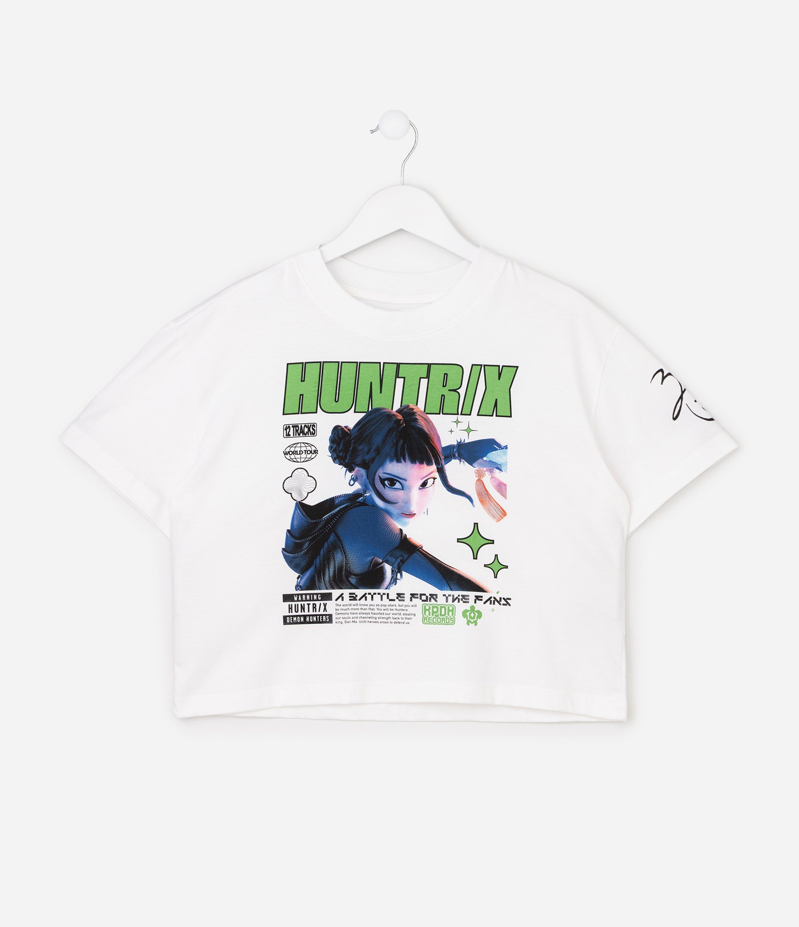 Camiseta Infantil Em Algodão K Pop Demon Hunters Estampa -Tam 6 a 14 Anos Branco 3