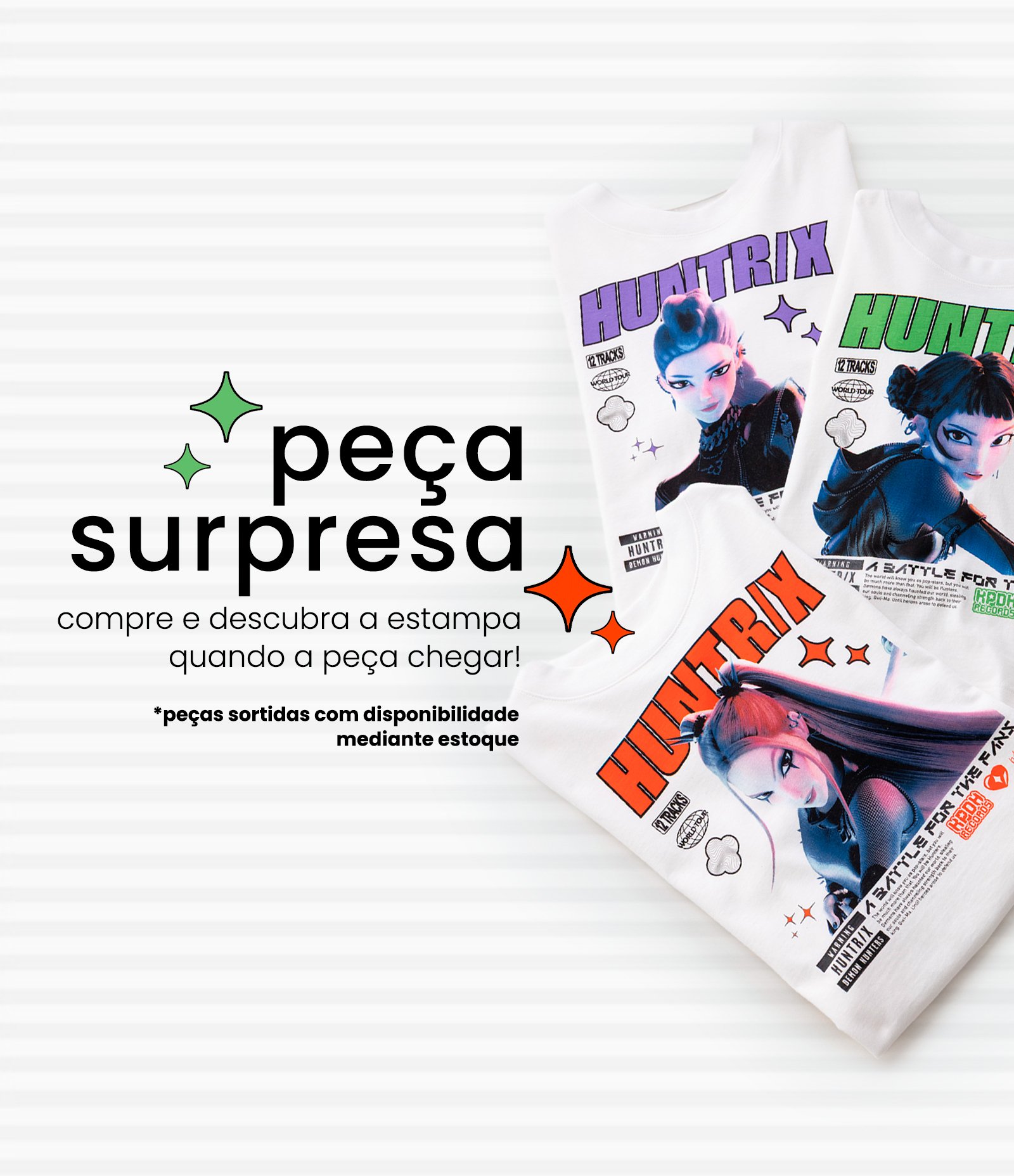 Camiseta Infantil Surpresa Guerreiras do K-POP - Tam 5 a 14 Anos Sortido 9