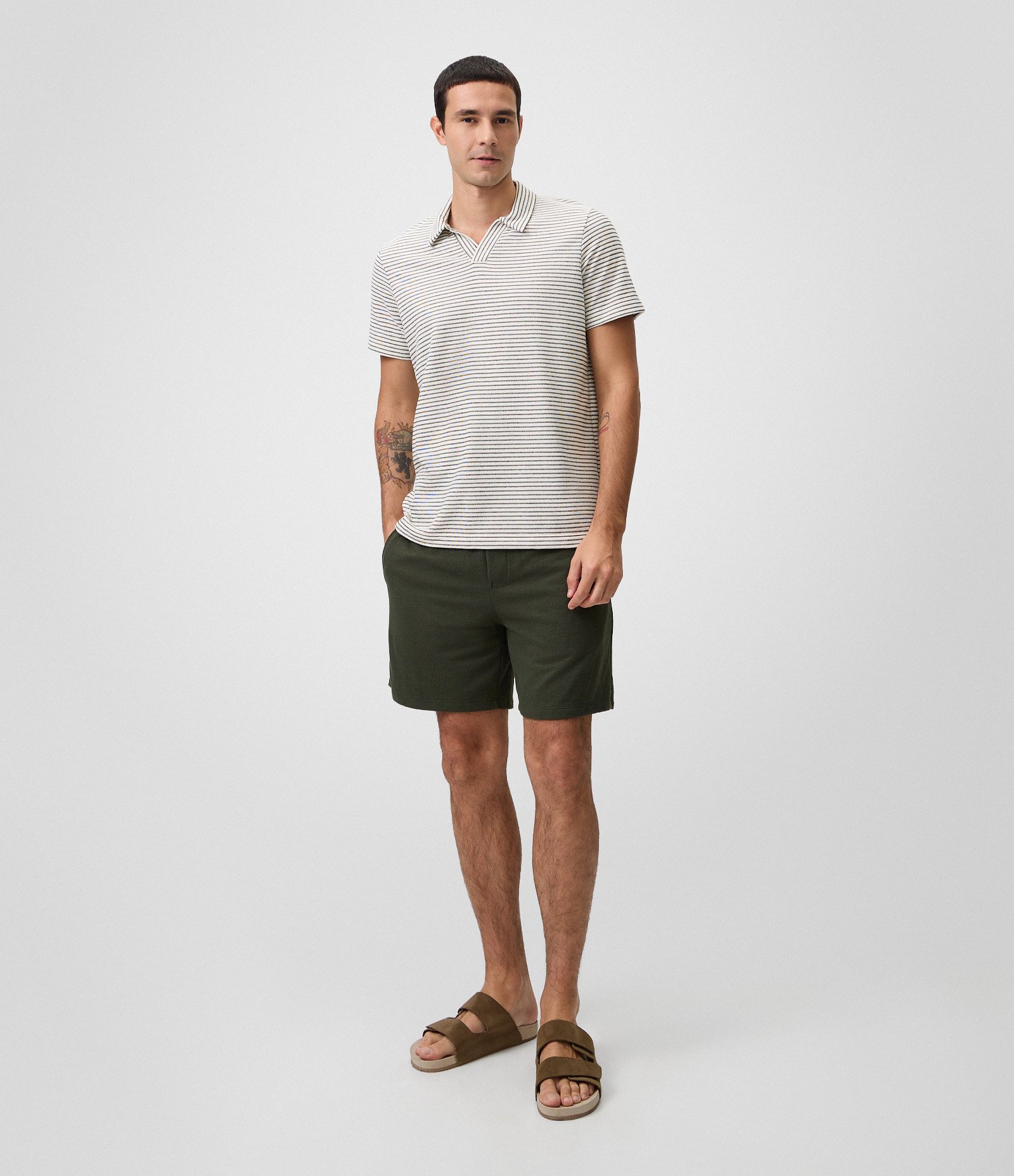 Camiseta Polo com Estampa Listrada Branco 2