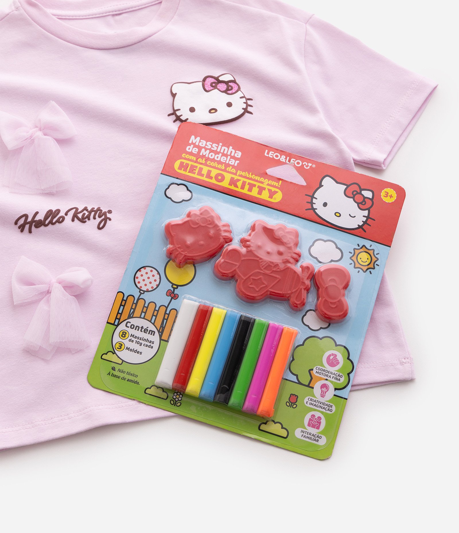 Camiseta Infantil com Laços e Estampa Hello Kitty - Tam 1 a 14 Anos Rosa 6