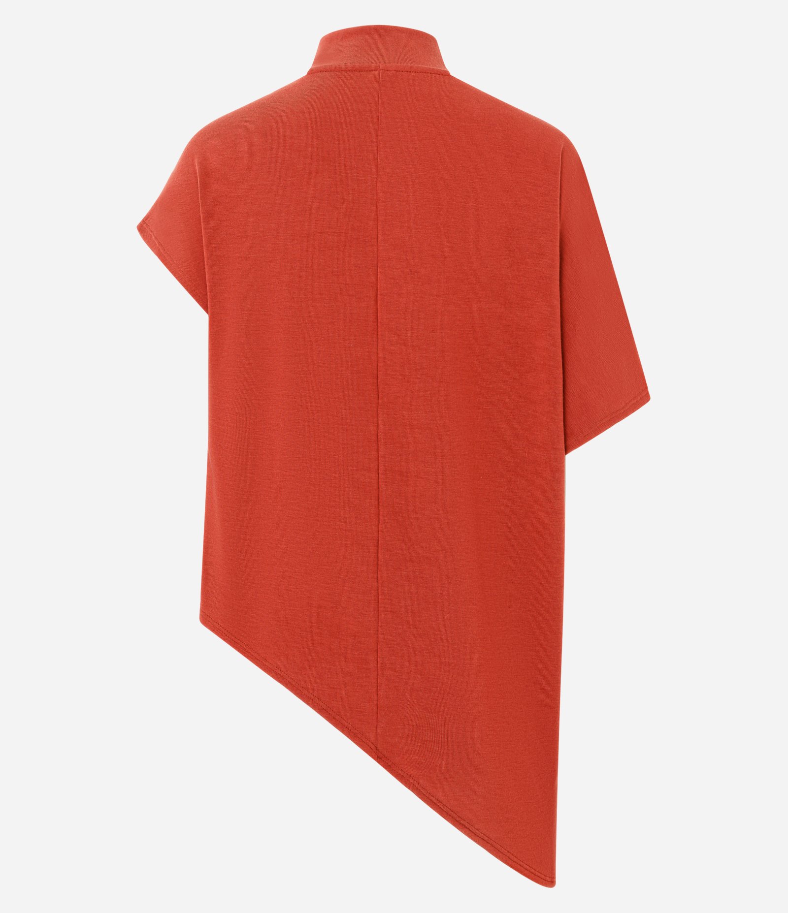 Blusa Assimétrica em Malha com Gola Alta Laranja 6