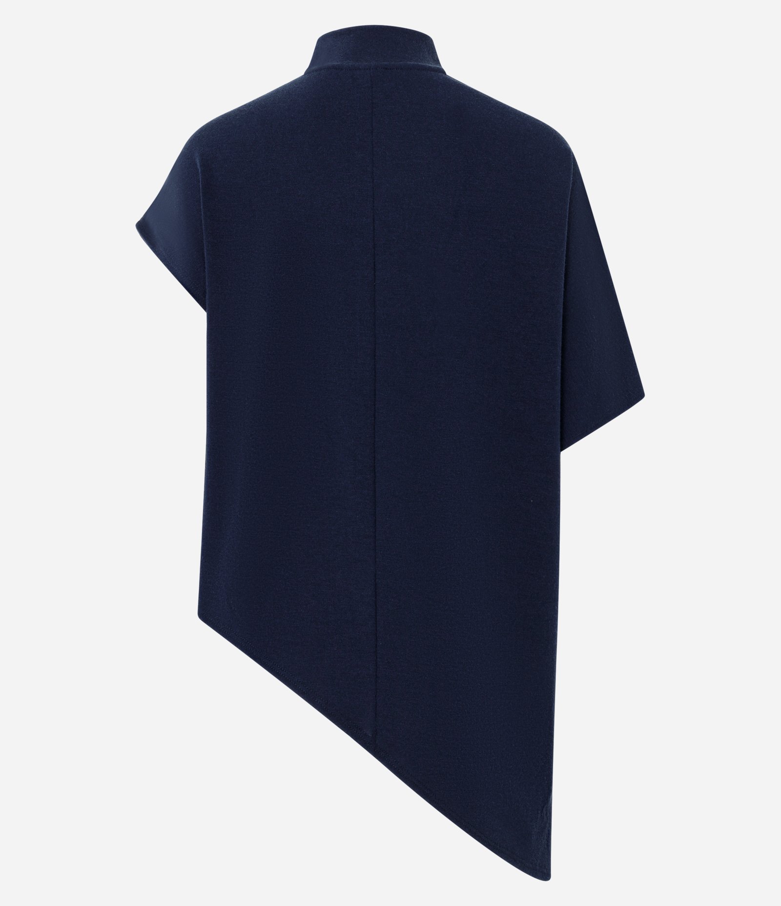 Blusa Assimétrica em Malha com Gola Alta Azul 6