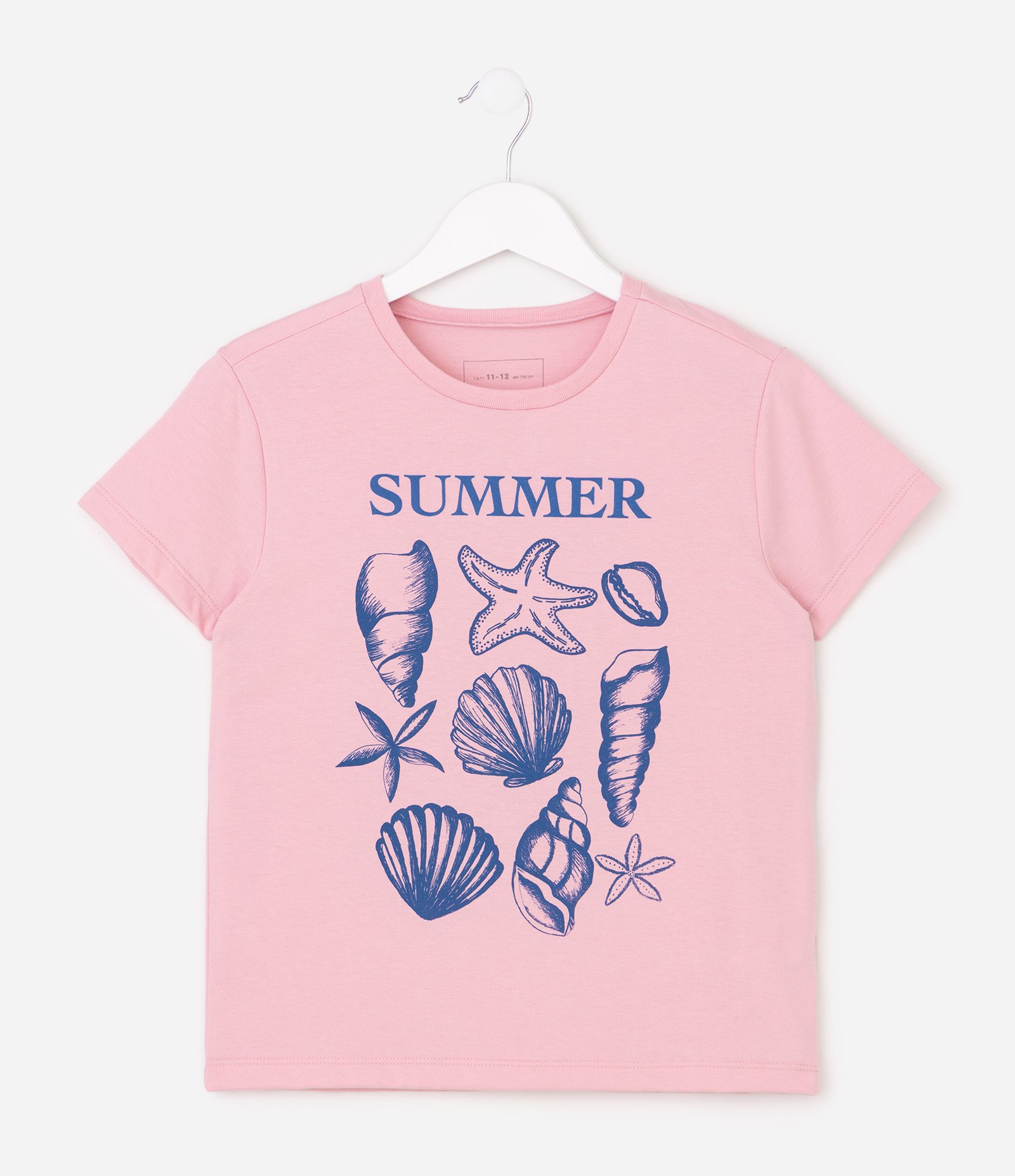Camiseta Infantil Em Algodão Summer Praiana - Tam 5 a 16 Anos Rosa 3