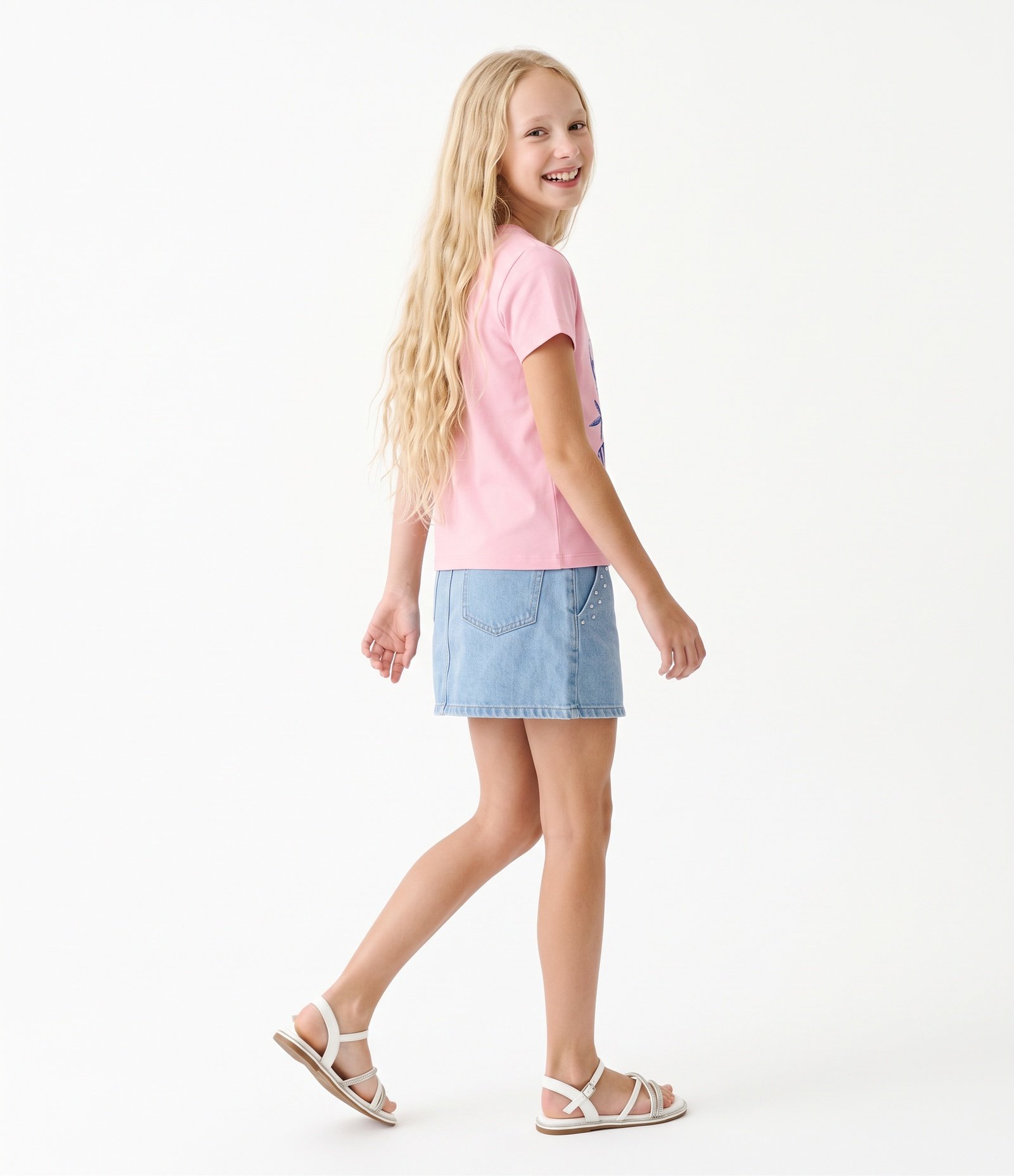 Camiseta Infantil Em Algodão Summer Praiana - Tam 5 a 16 Anos Rosa 7
