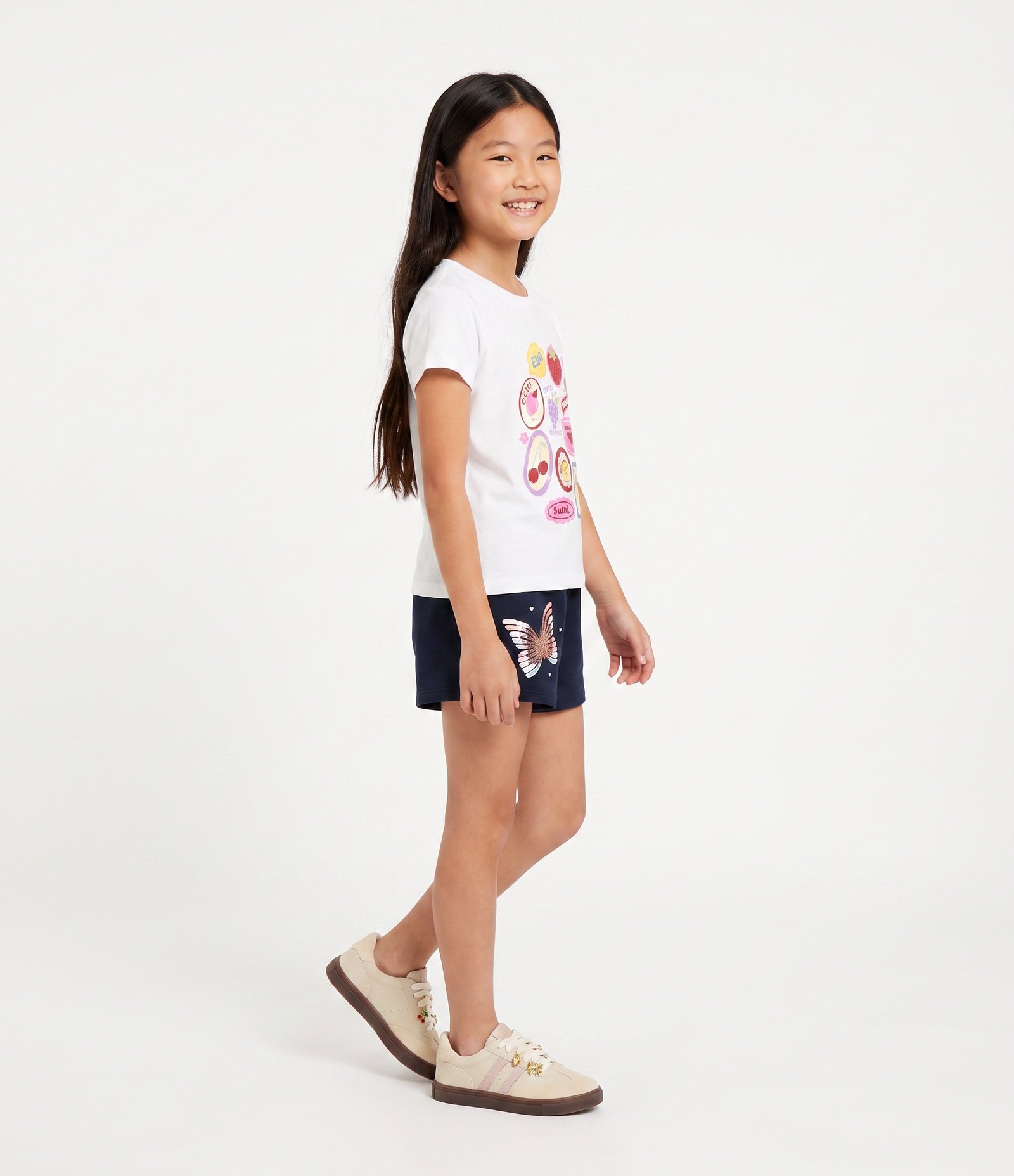 Camiseta Infantil com Estampa Frontal de Frutas e Lettering - Tam 5 a 16 Anos Branco 2