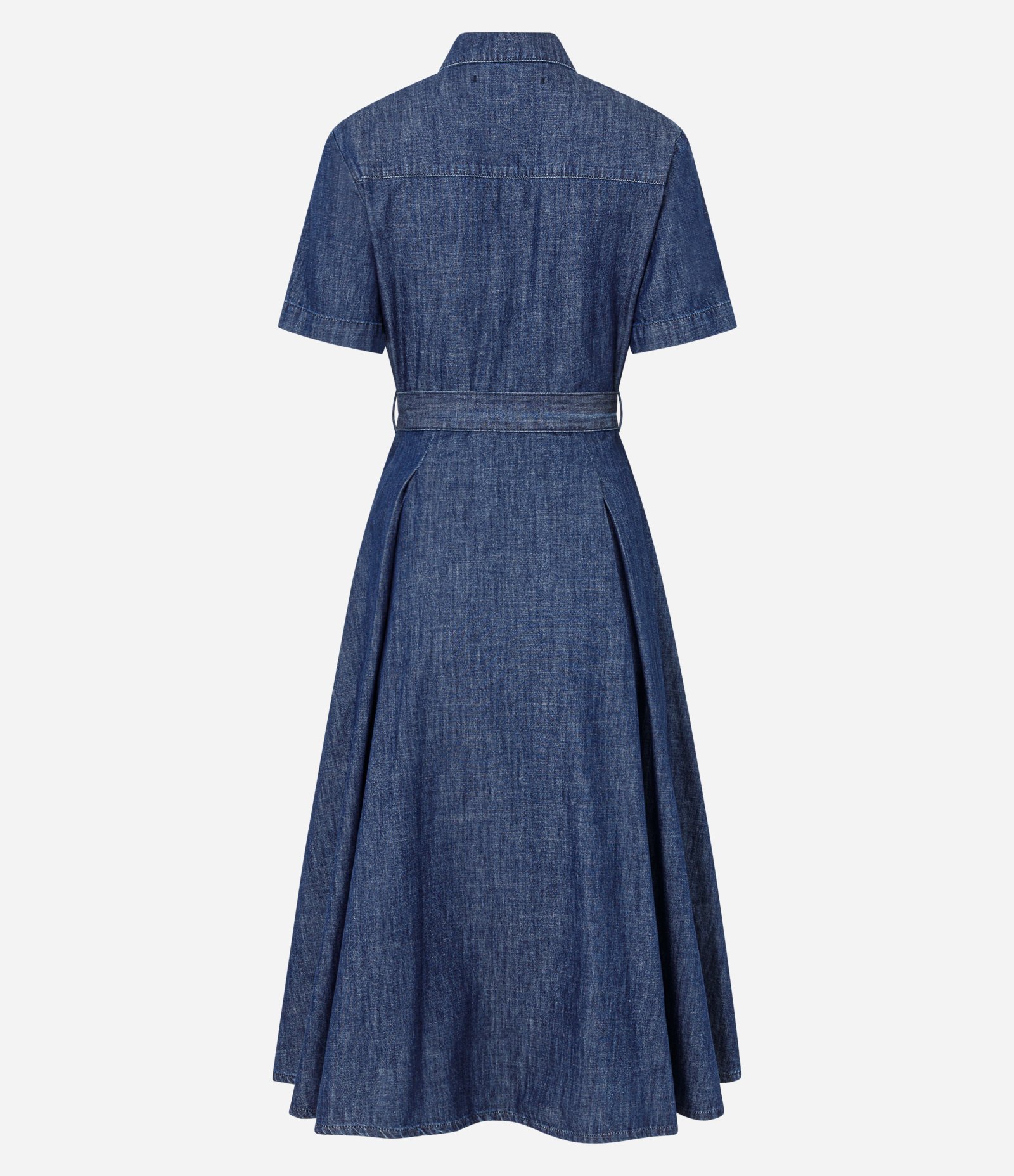Vestido New Midi em Jeans com Faixa para Amarração Azul 7