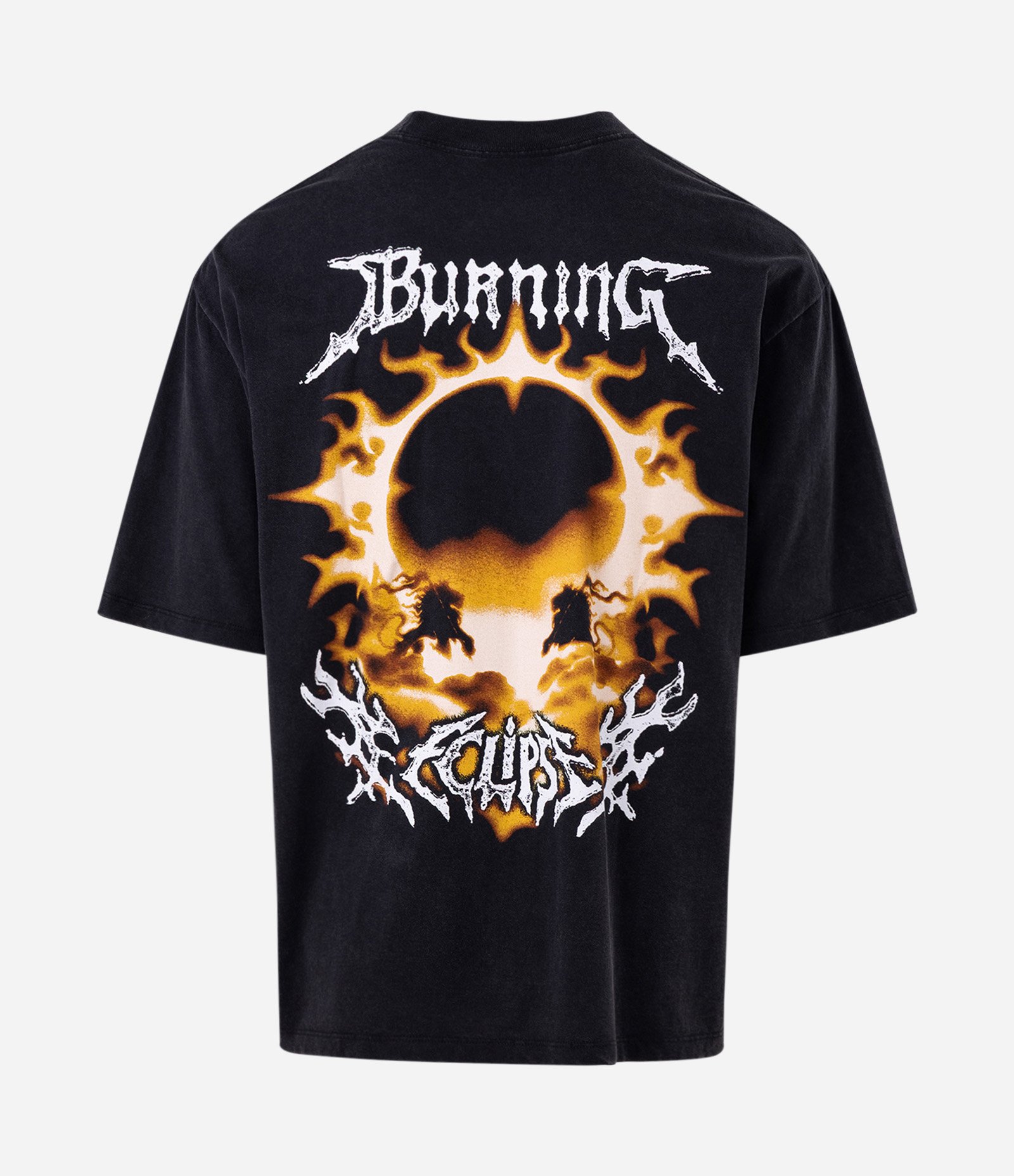 Camiseta Boxy em Algodão Estampa Burning Eclipse Preto 6