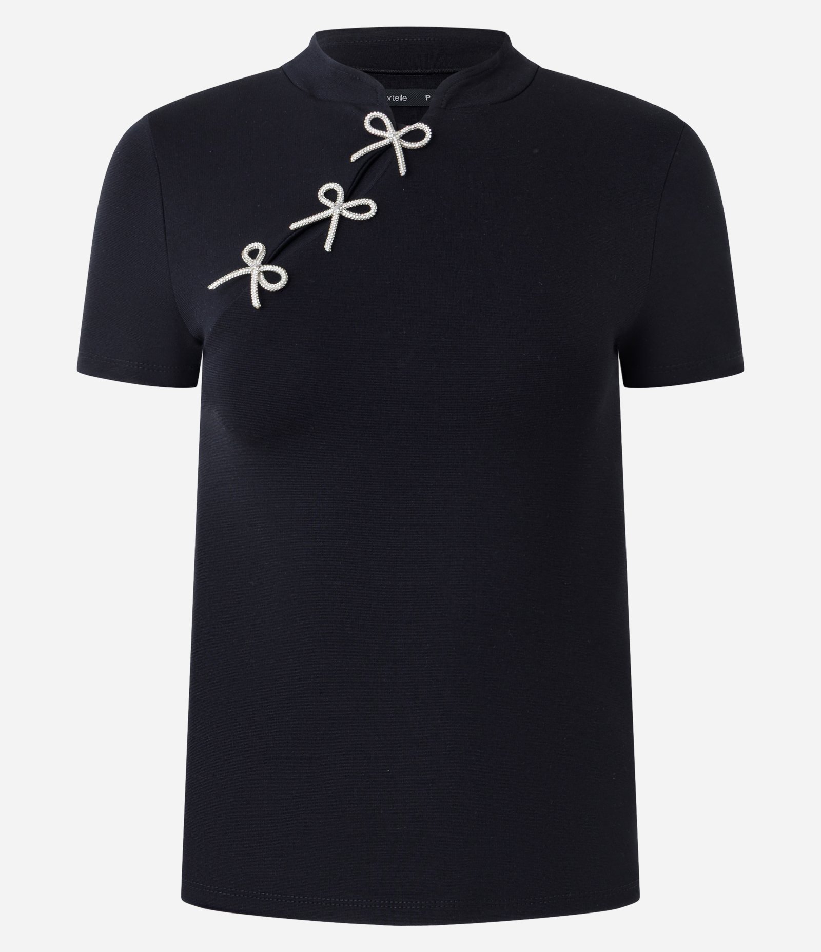 Blusa em Viscose com Aplicações de Laços Preto 4
