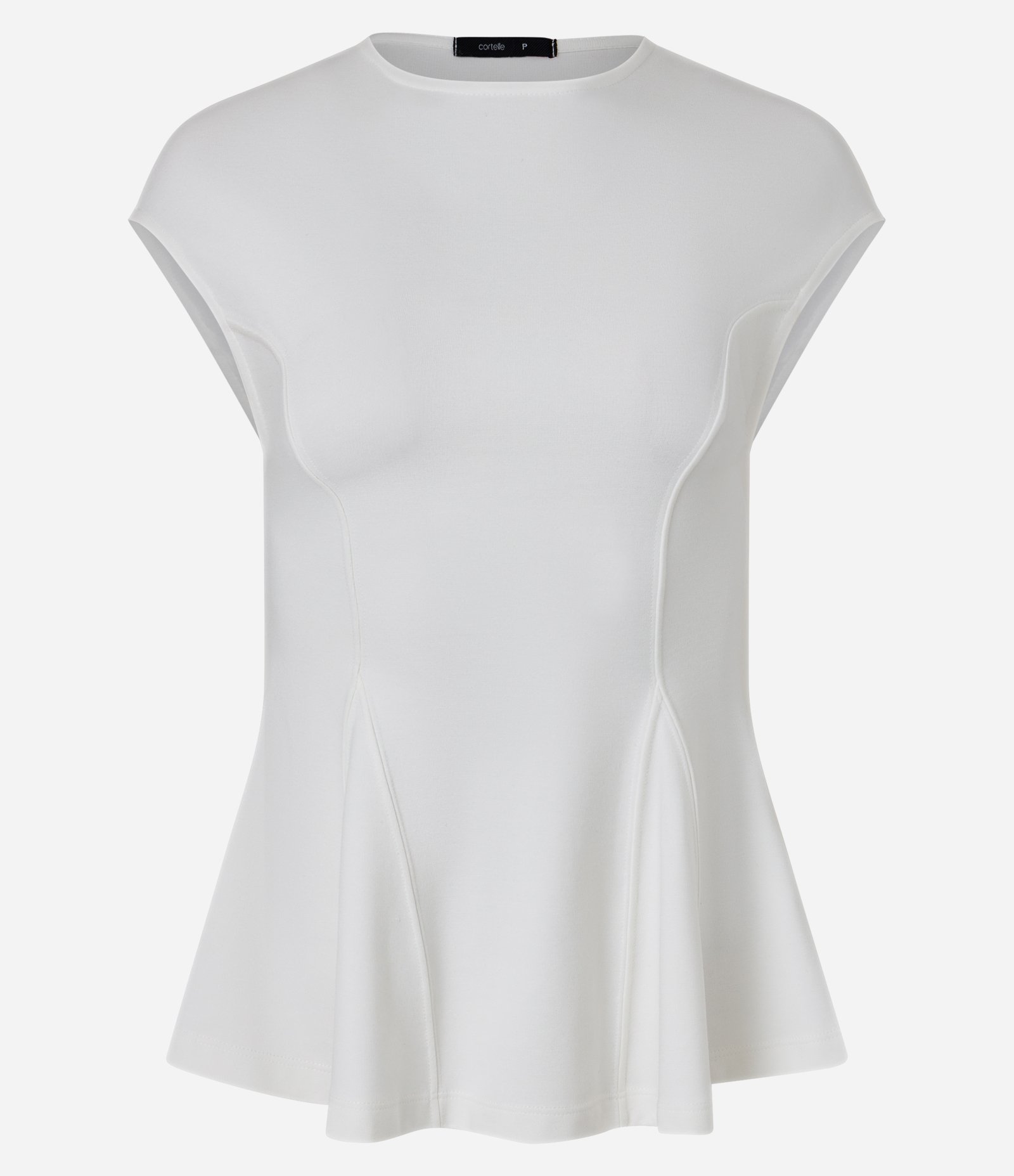 Blusa Peplum em Viscose com Recortes Estruturados Branco 4