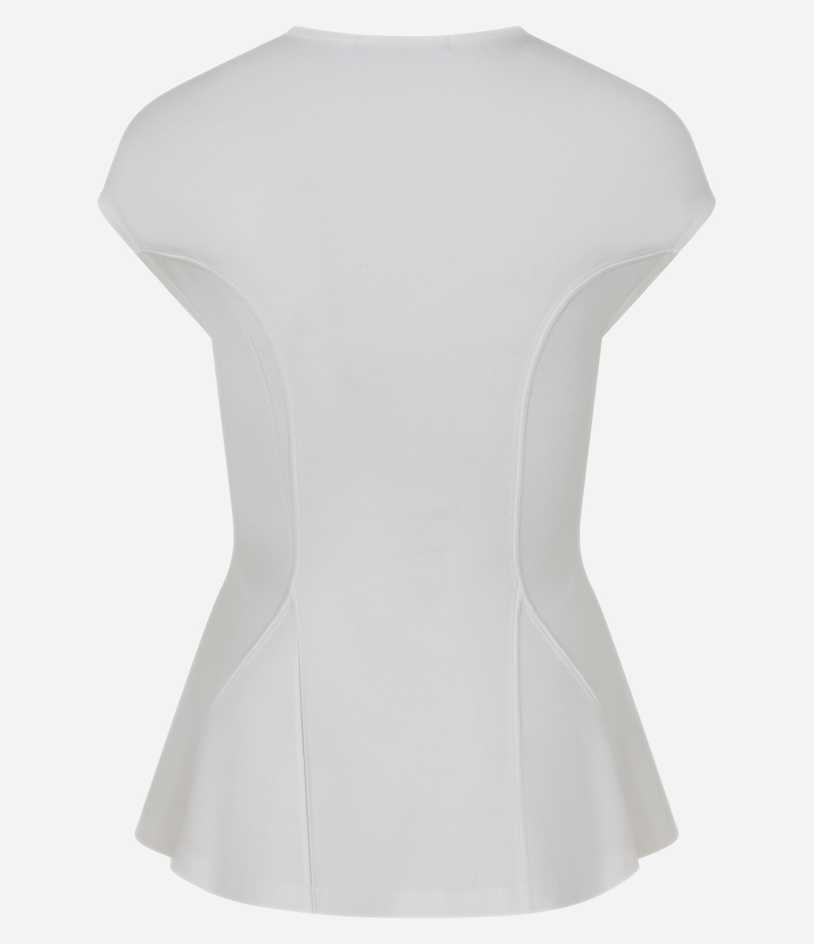 Blusa Peplum em Viscose com Recortes Estruturados Branco 5