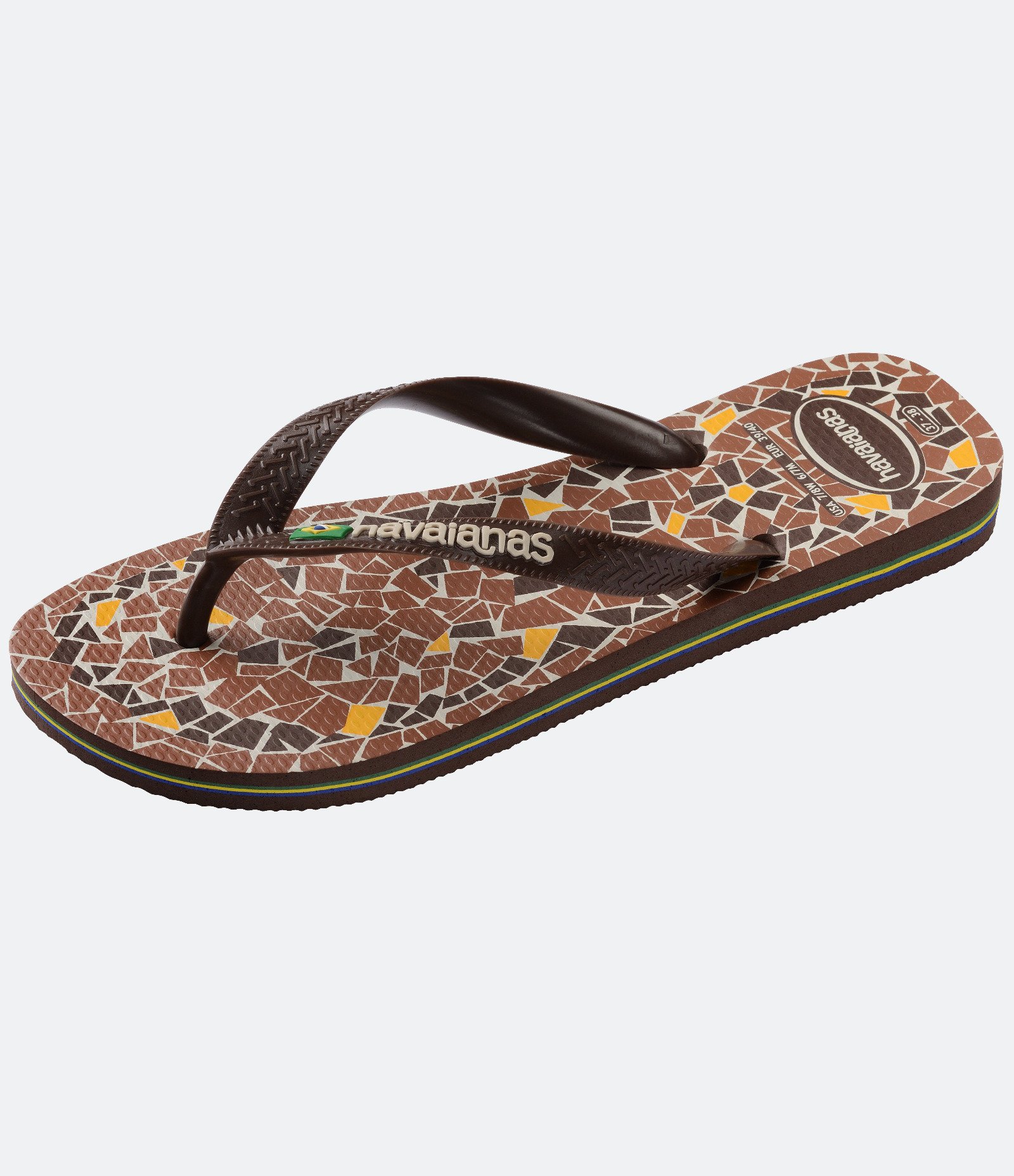 Chinelo Havaianas com Estampa de Mosaico Marrom 6