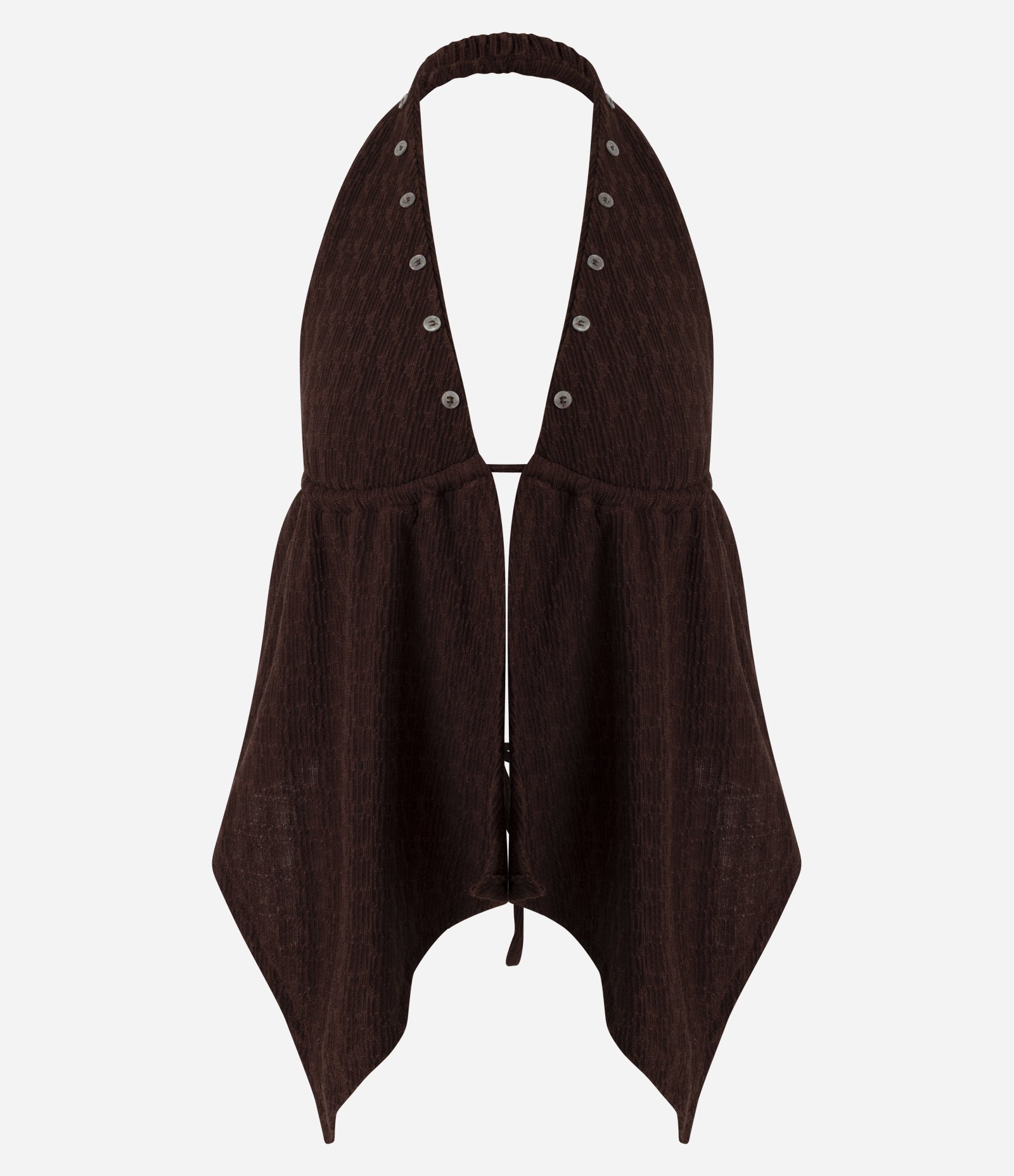 Blusa Frente Única com Pontas Assimétricas Marrom 5