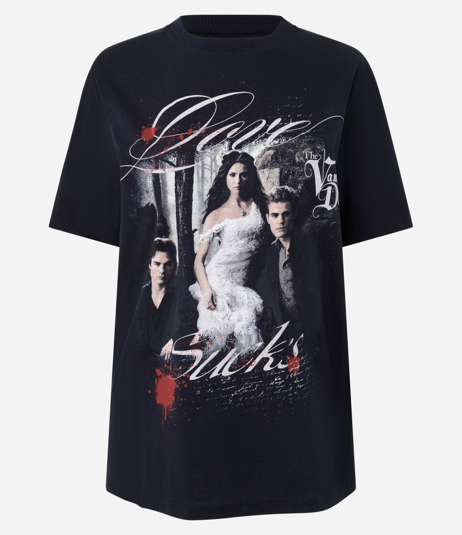 Camiseta com Estampa The Vampire Diaries em Algodão Preto 5