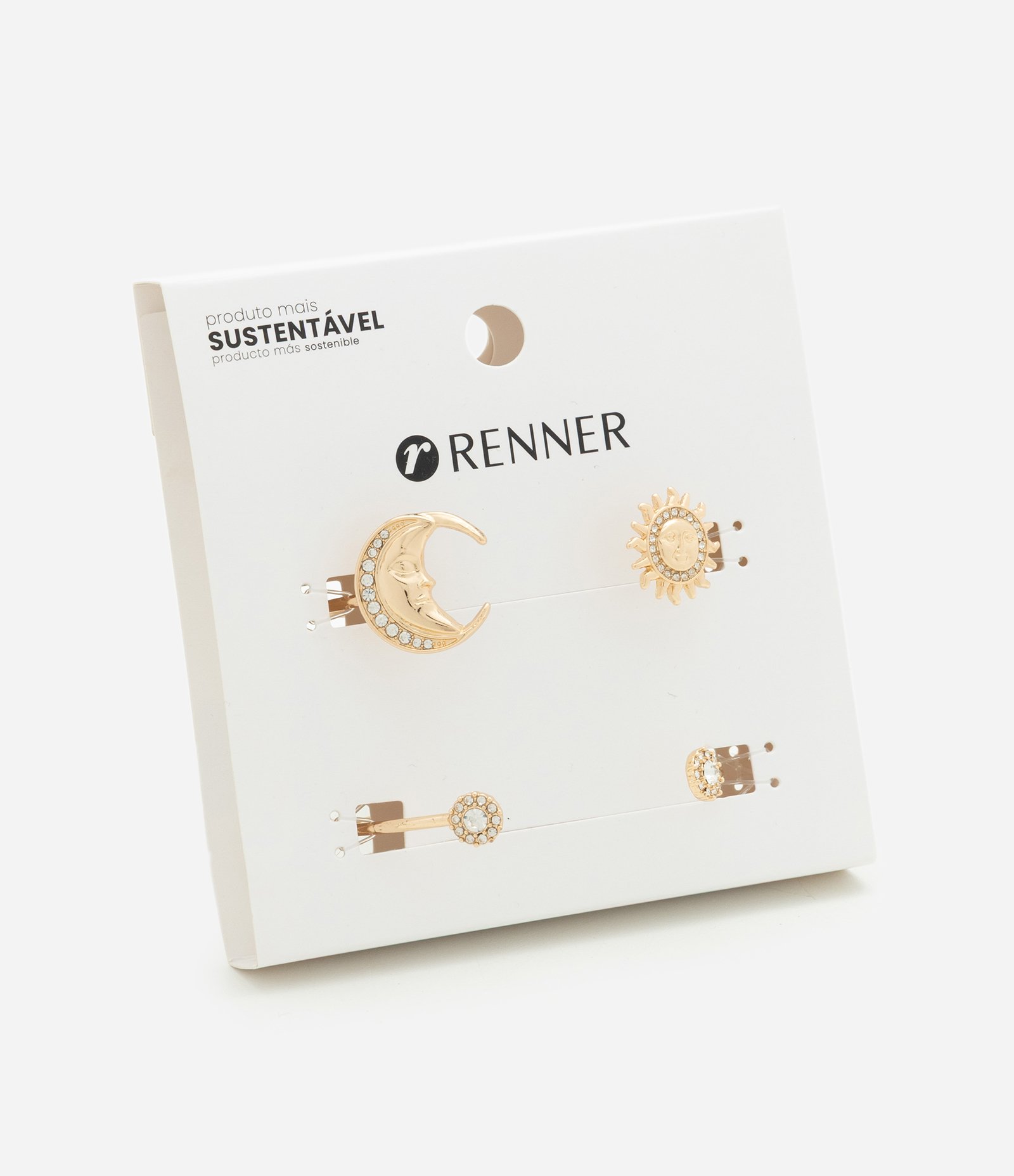 Kit de 02 Braceletes com Detalhes de Sol e Lua Dourado 1