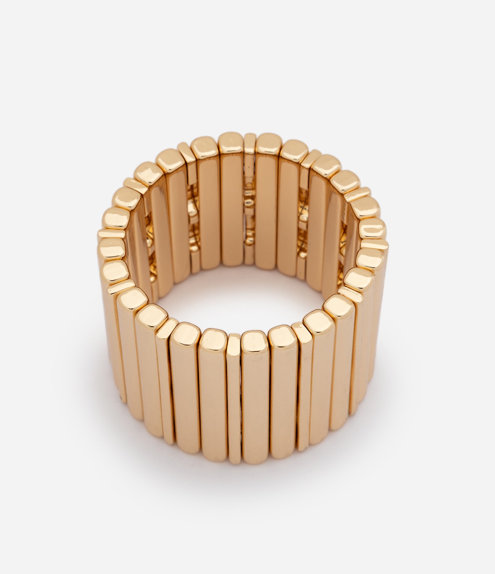Bracelete Elástico com Elementos Retangulares Dourado 1