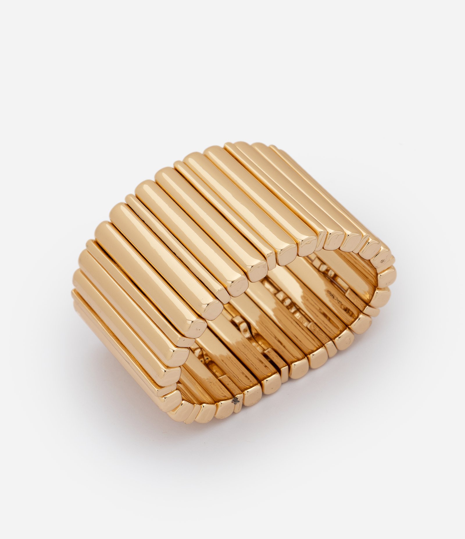 Bracelete Elástico com Elementos Retangulares Dourado 2