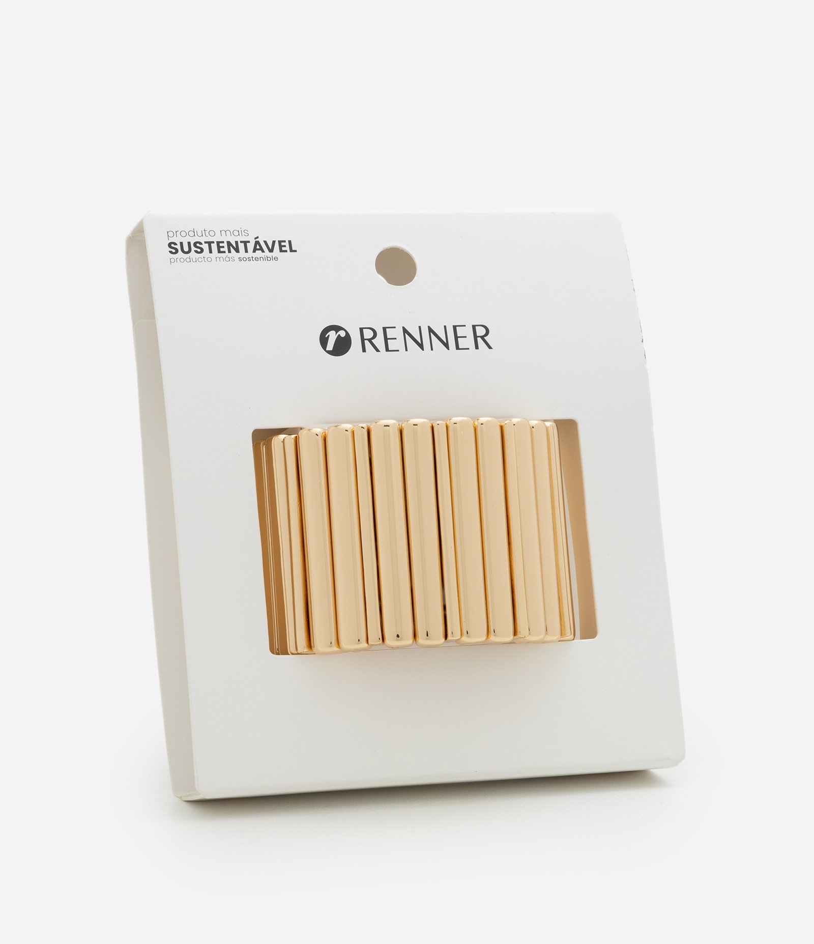 Bracelete Elástico com Elementos Retangulares Dourado 3