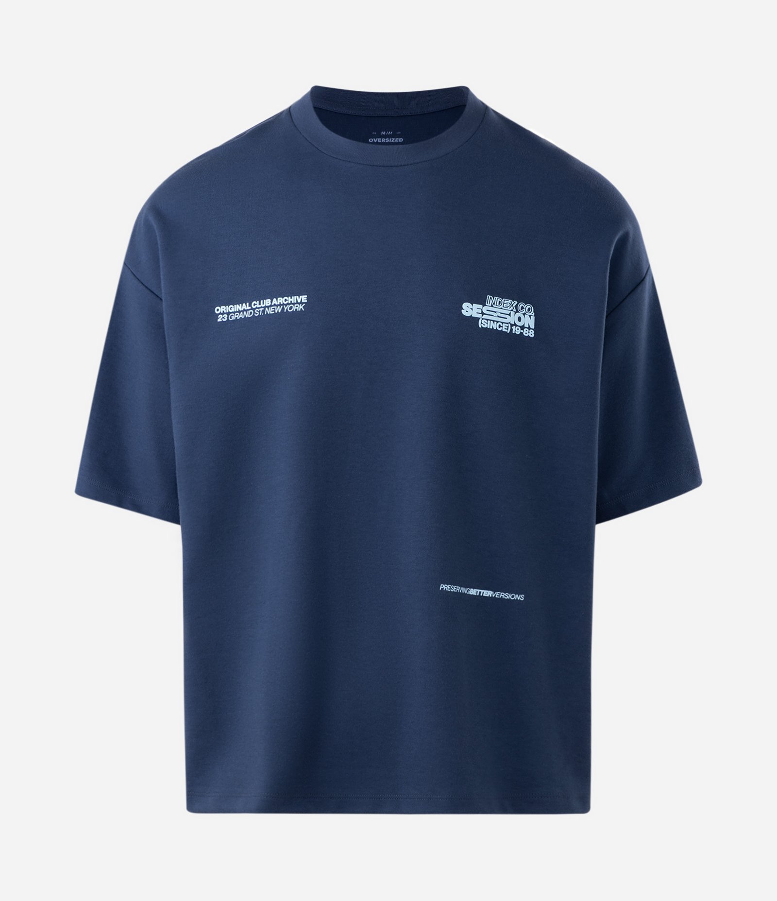 Camiseta Oversized em Malha Encorpada com Lettering Session Azul 5