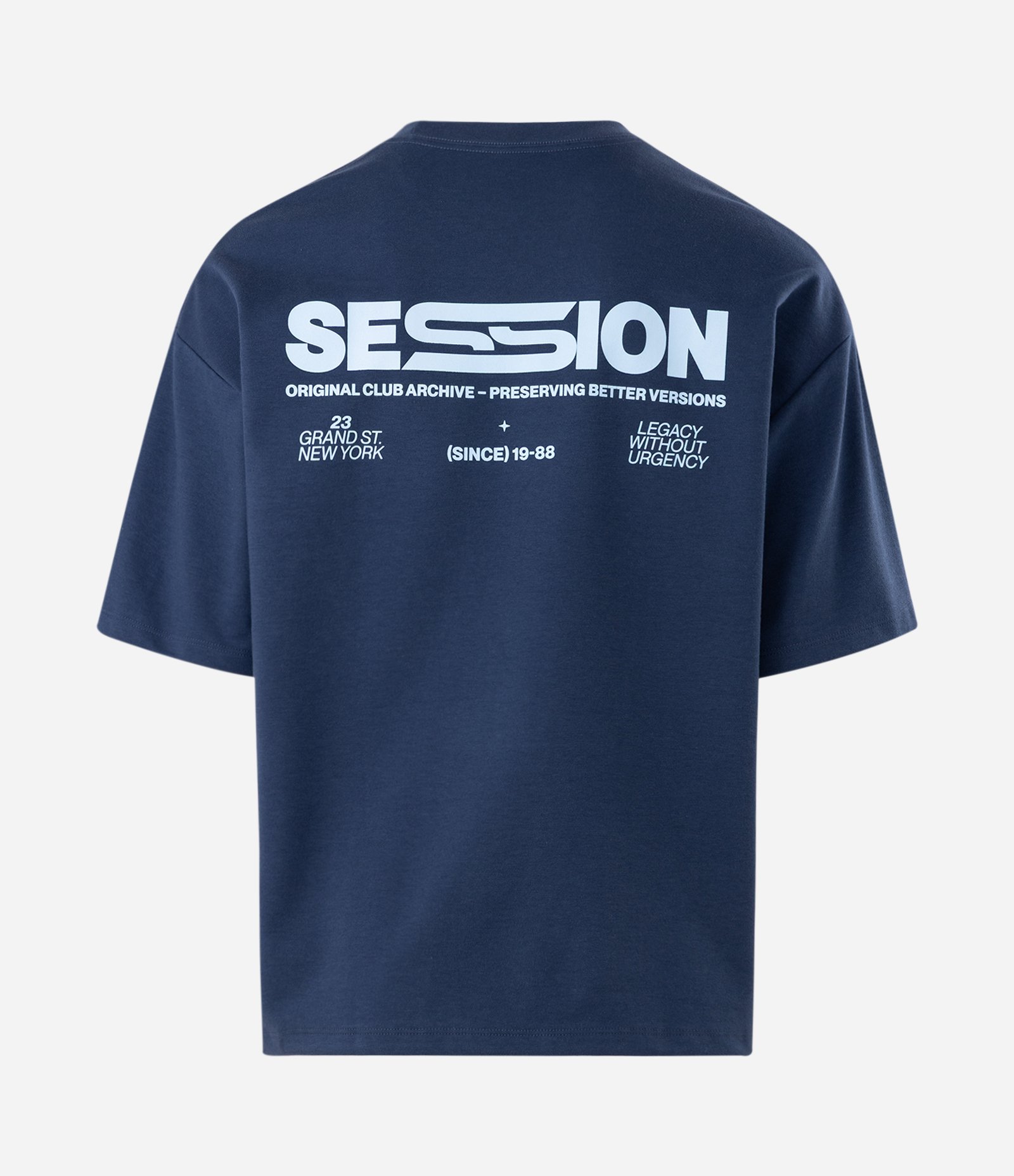 Camiseta Oversized em Malha Encorpada com Lettering Session Azul 6