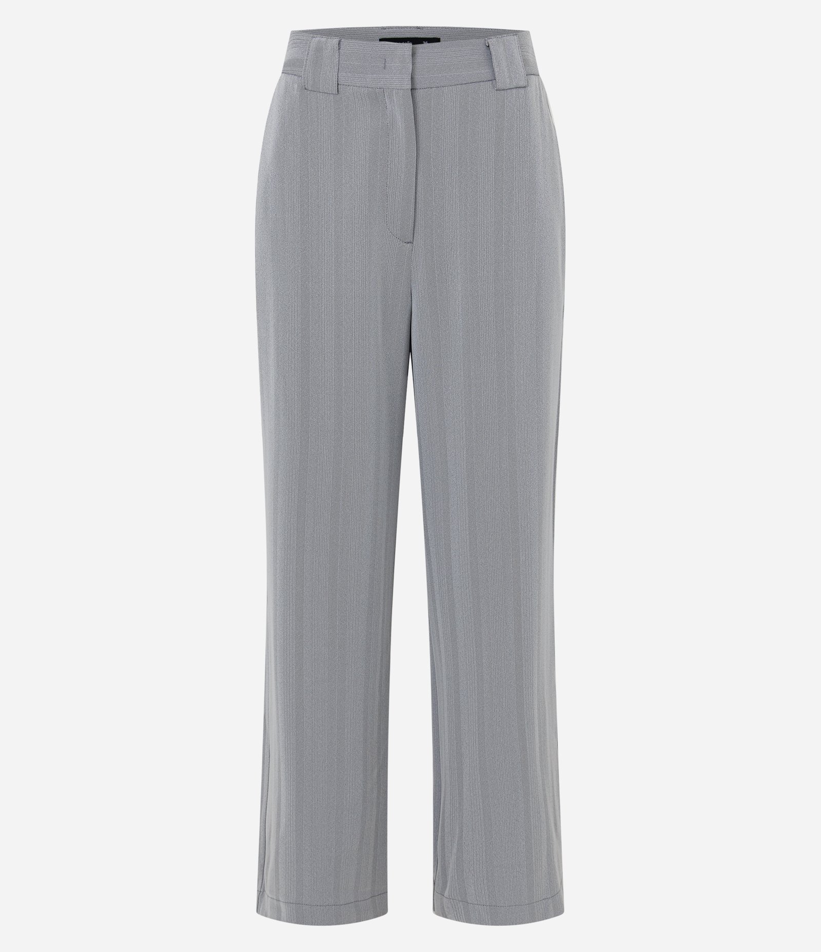 Calça Wide Alfaiatada com Estampa Espinha de Peixe Cinza 5