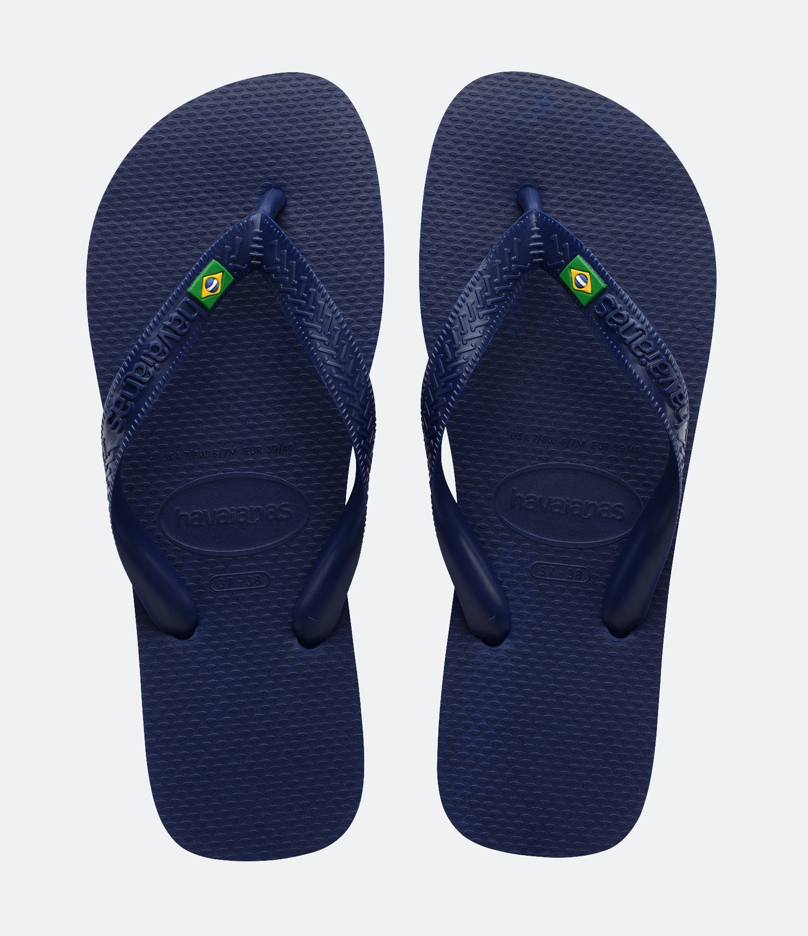 Chinelo Havaianas de Tiras com Bandeira do Brasil Azul 1
