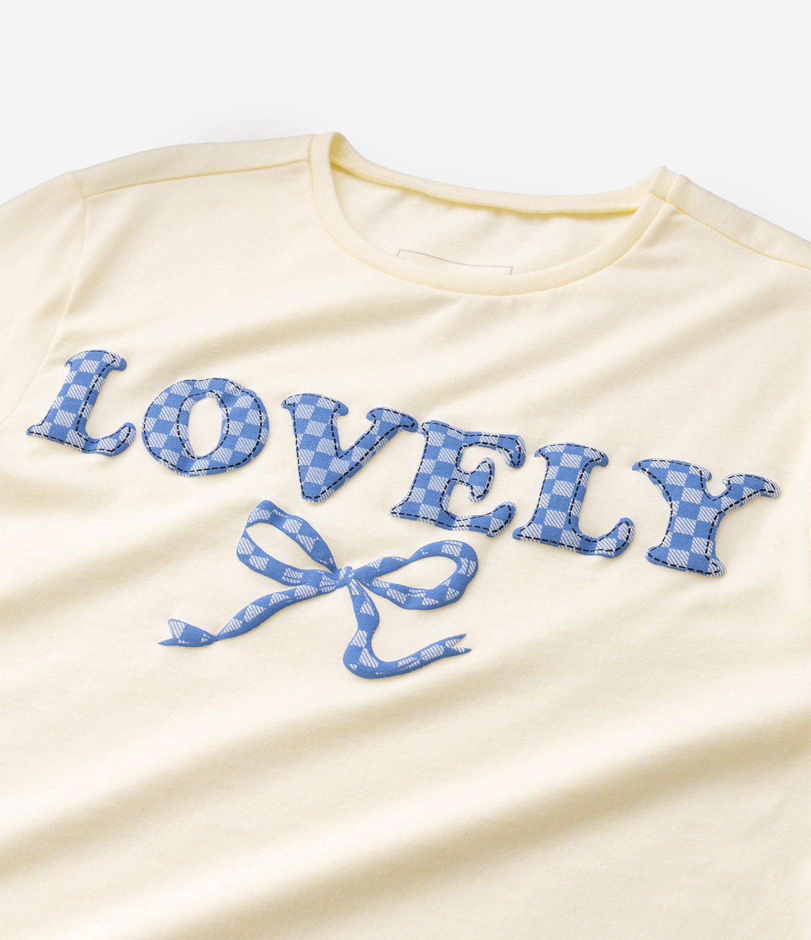 Camiseta Infantil com Lettering Lovely - Tam 5 a 16 Anos Amarelo 5
