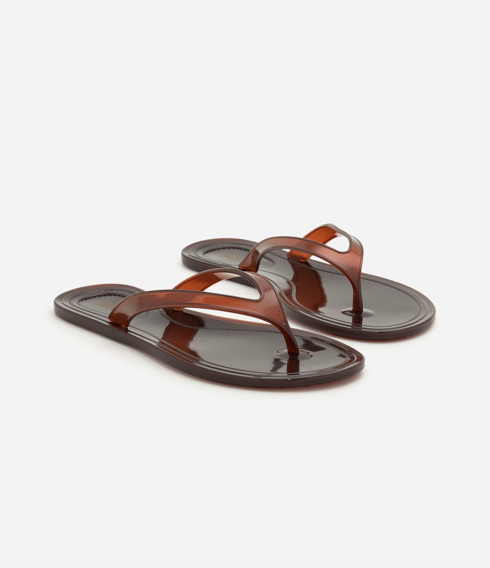 Rasteira Mule com Tiras Transparentes Caramelo 2