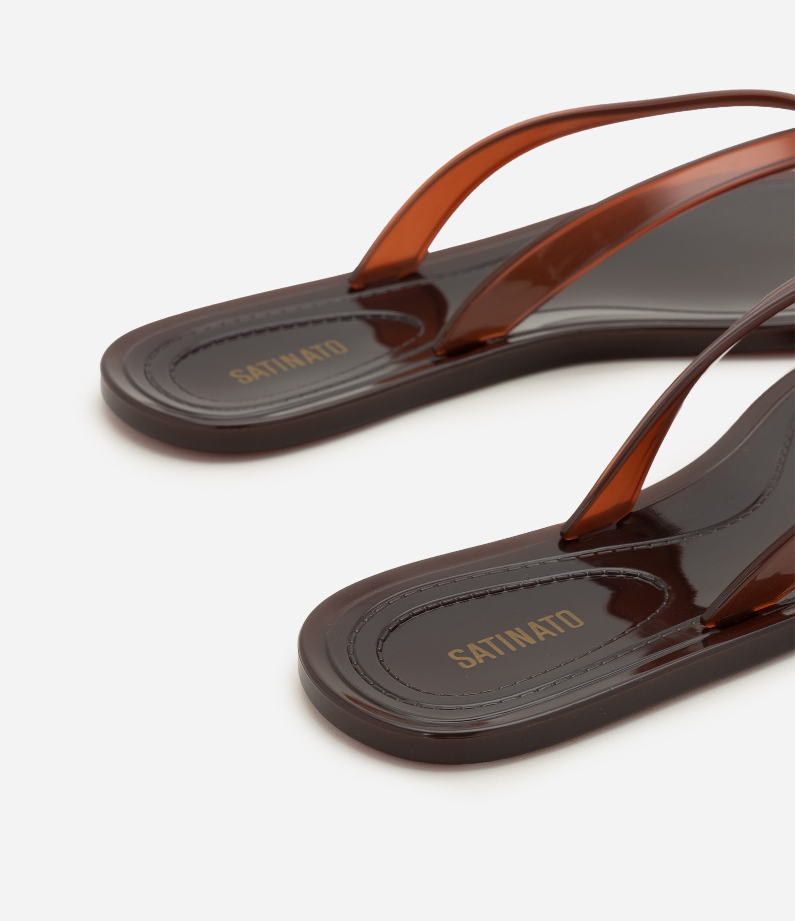 Rasteira Mule com Tiras Transparentes Caramelo 4