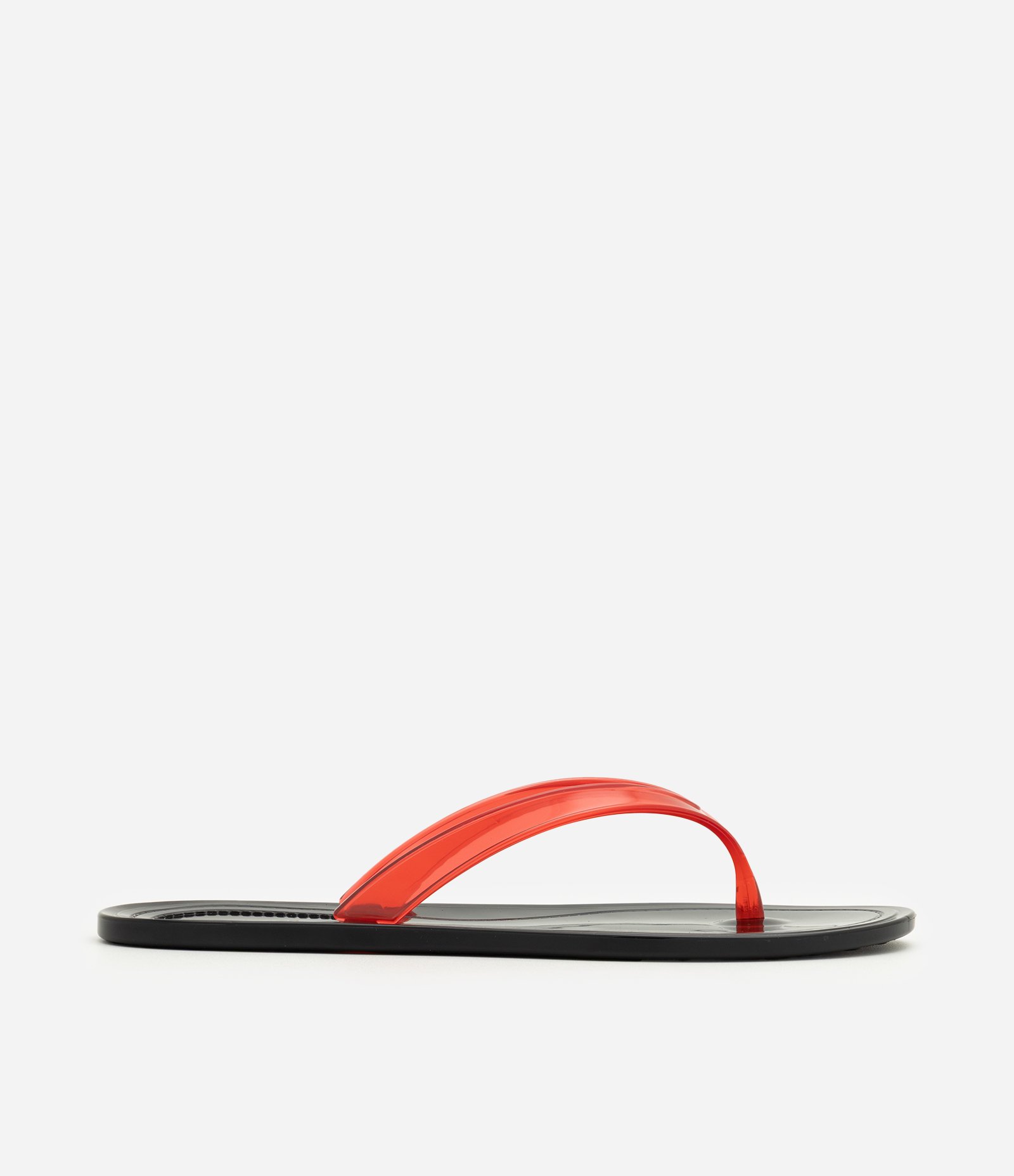 Rasteira Mule com Tiras Transparentes Vermelho 1