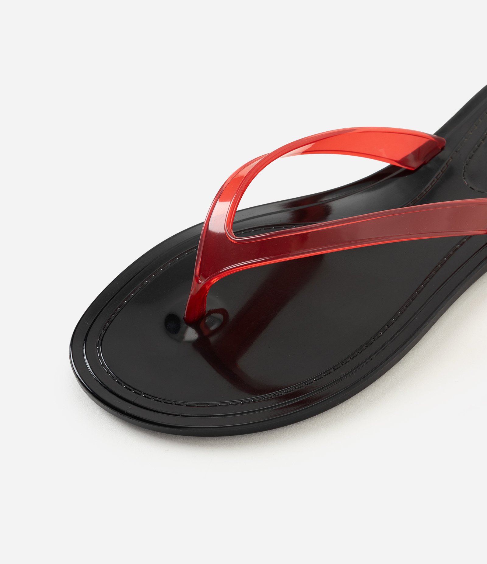 Rasteira Mule com Tiras Transparentes Vermelho 4