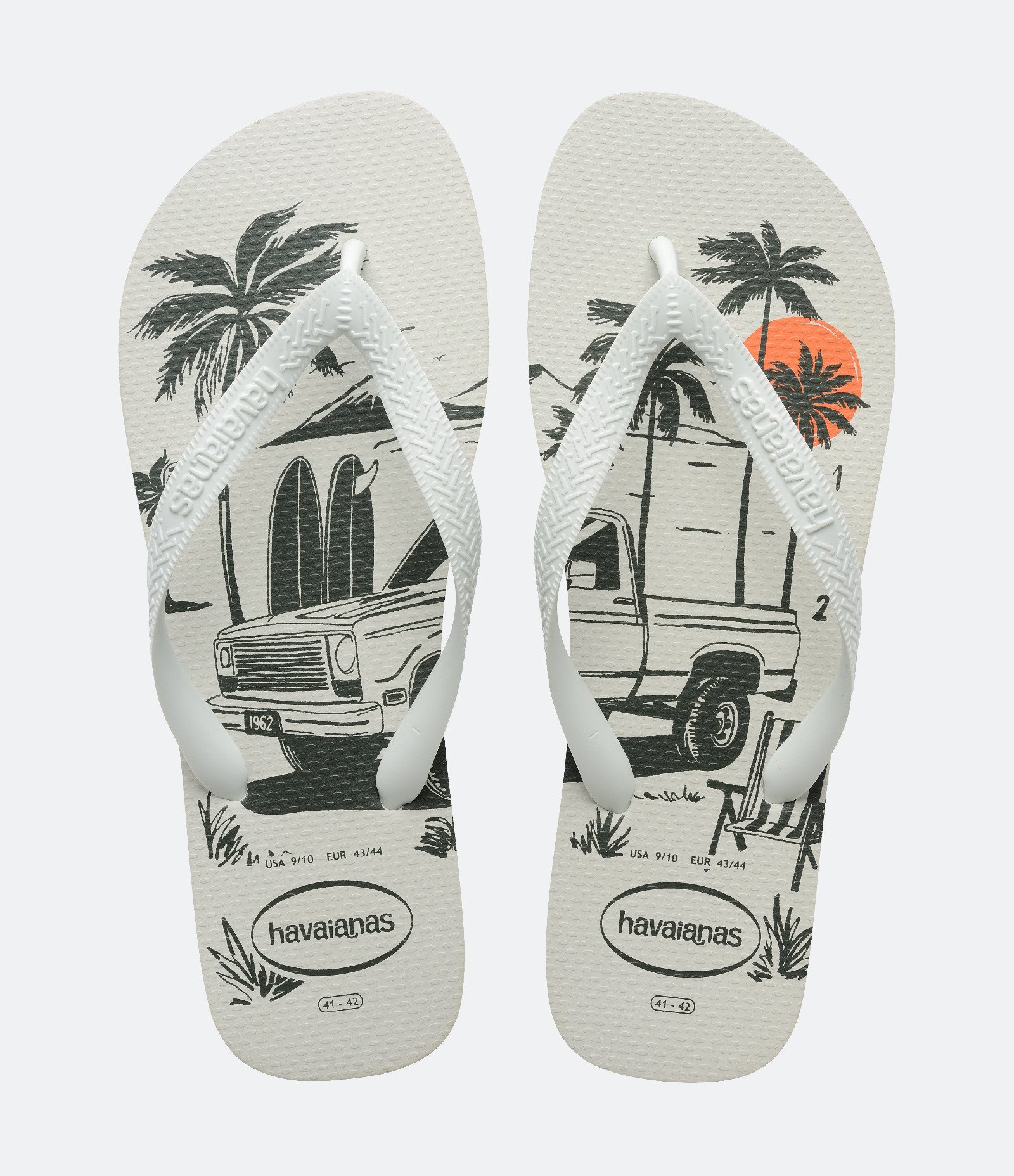 Chinelo Havaianas Aloha com Estampa Tropical Branco 1