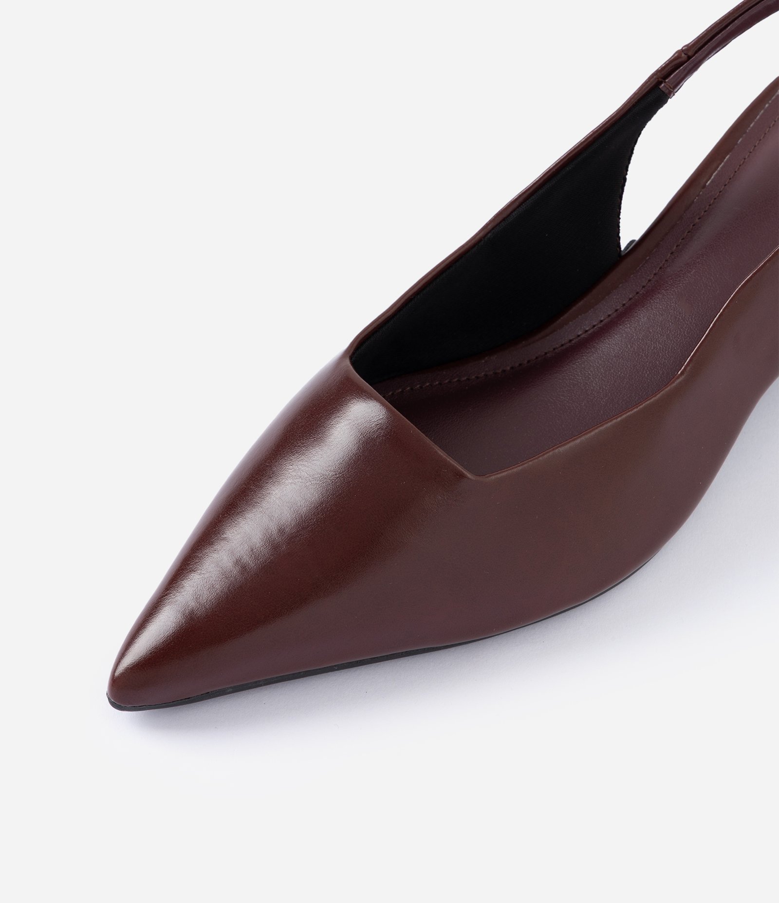 Sapato Slingback em PU com Salto Bloco Bordô 8