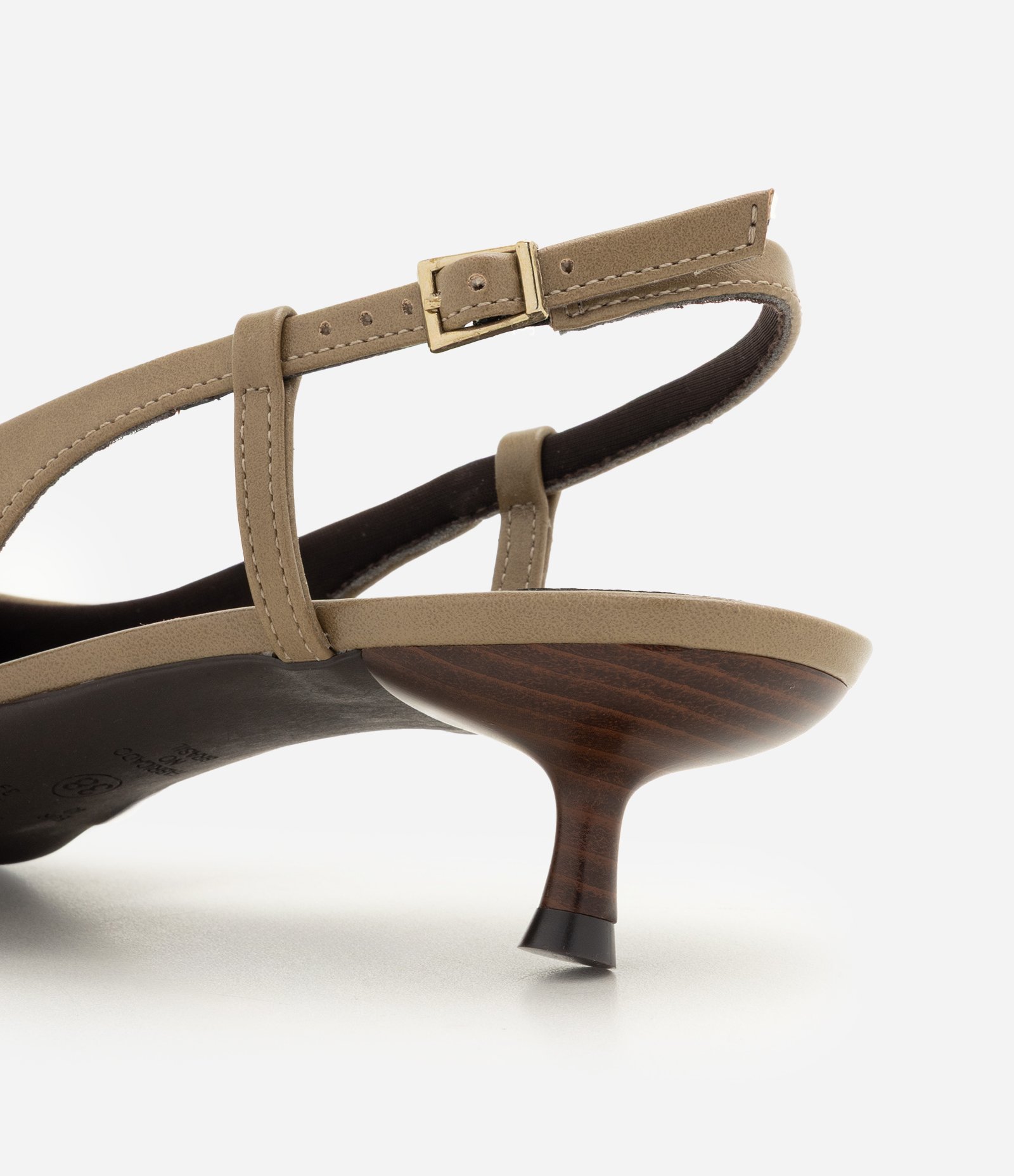 Sapato Slingback em PU com Salto Kitten Heel Verde 5