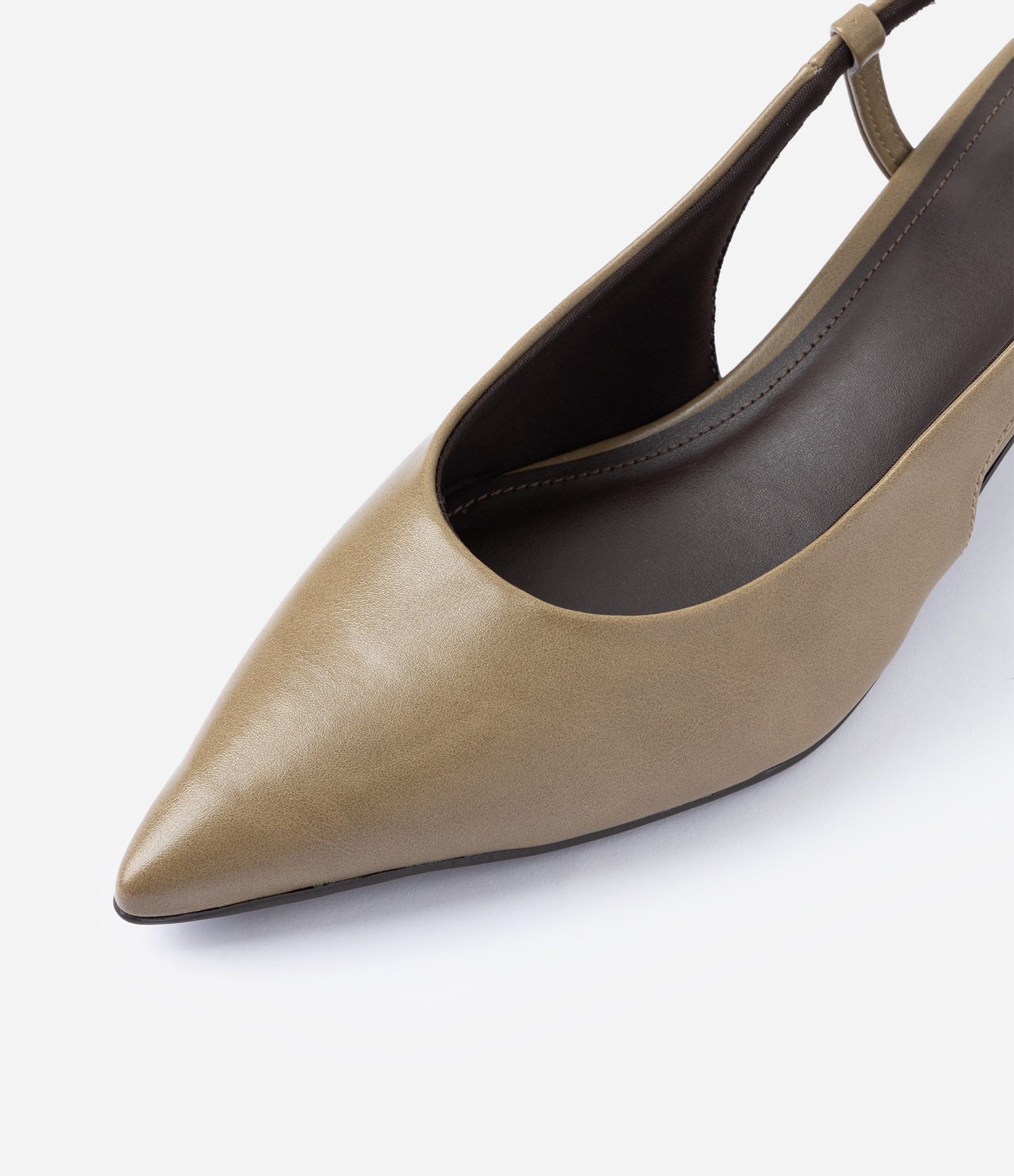 Sapato Slingback em PU com Salto Kitten Heel Verde 8