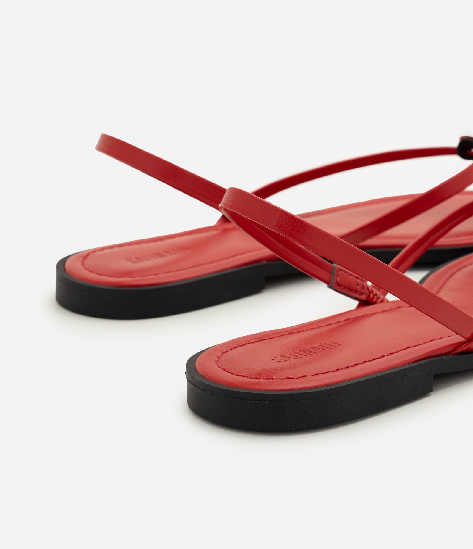 Rasteira de Dedo com Aplicação Metalizada Vermelho 3