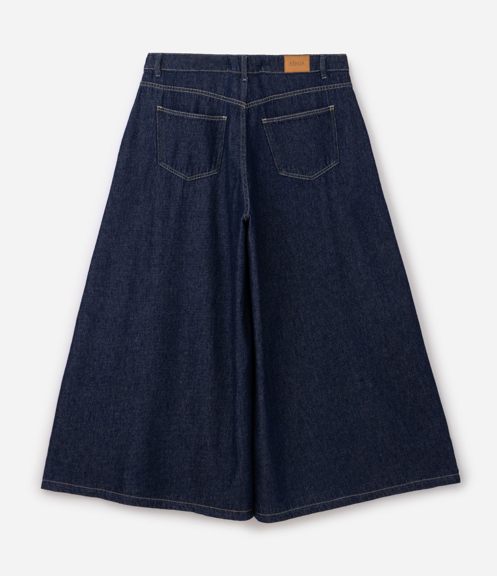 Calça Pantalona Jeans com Franzidos Curve & Plus Size Azul 7