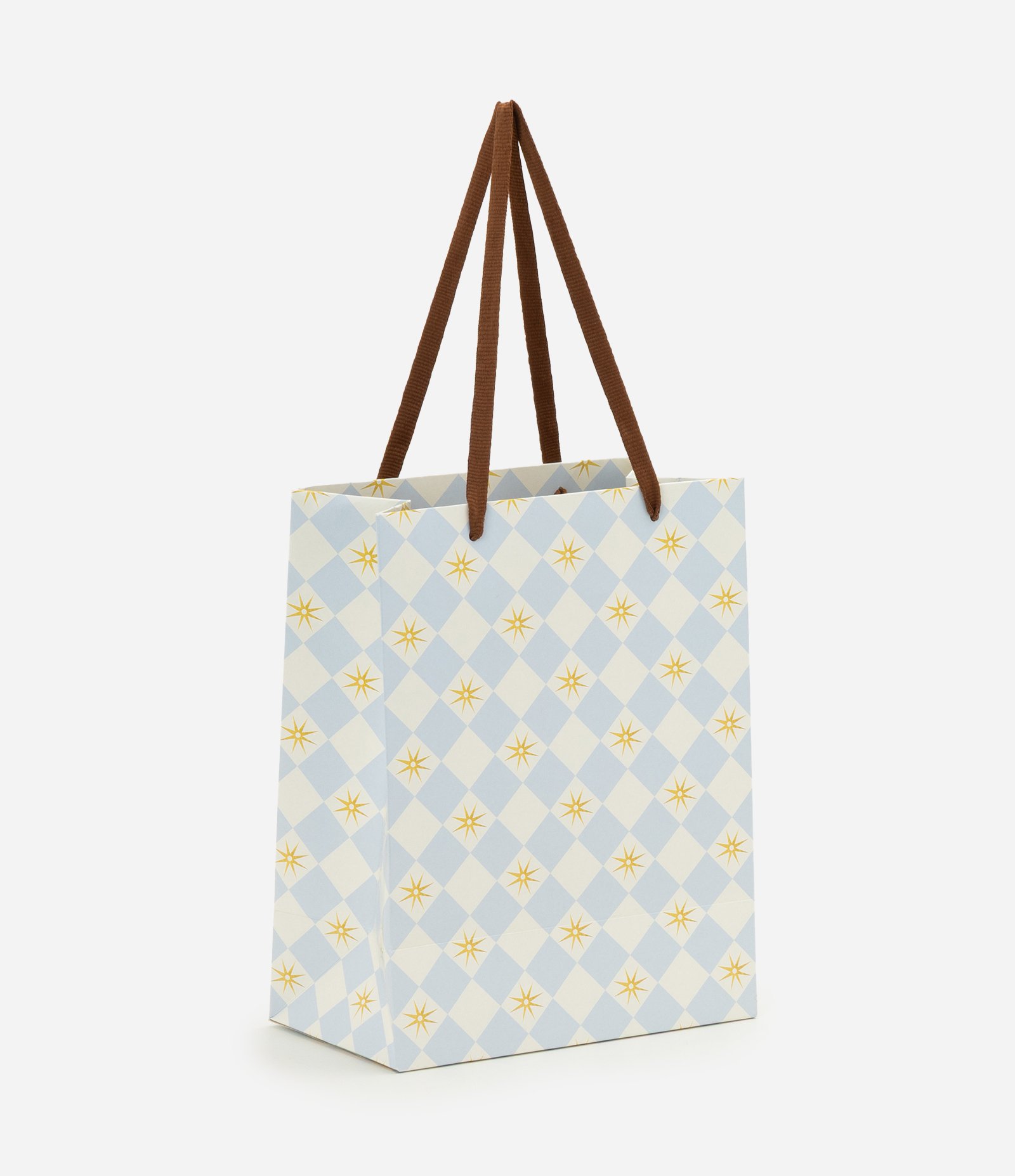 Embalagem para Presente Pequena em Papel com Estampa de Estrelas Azul Claro 1