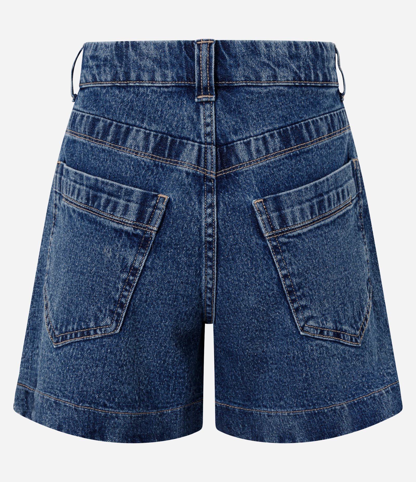 Short Regular em Jeans com Pences Frontais e Cintura Alta Azul 2