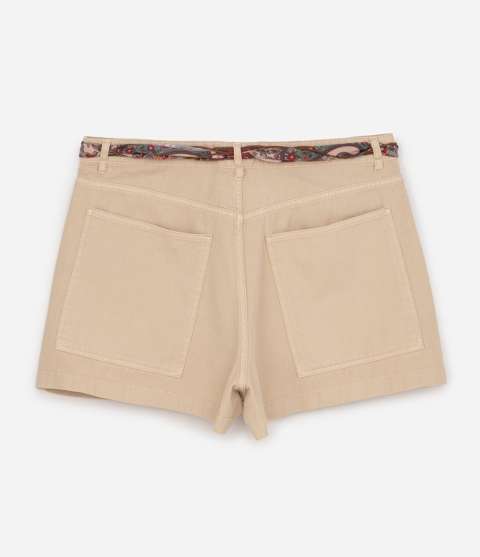 Short Mom com Cinto Lenço Curve & Plus Size Bege 2
