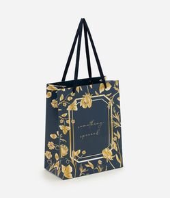 Sacola Pequena em Papel com Estampa Floral