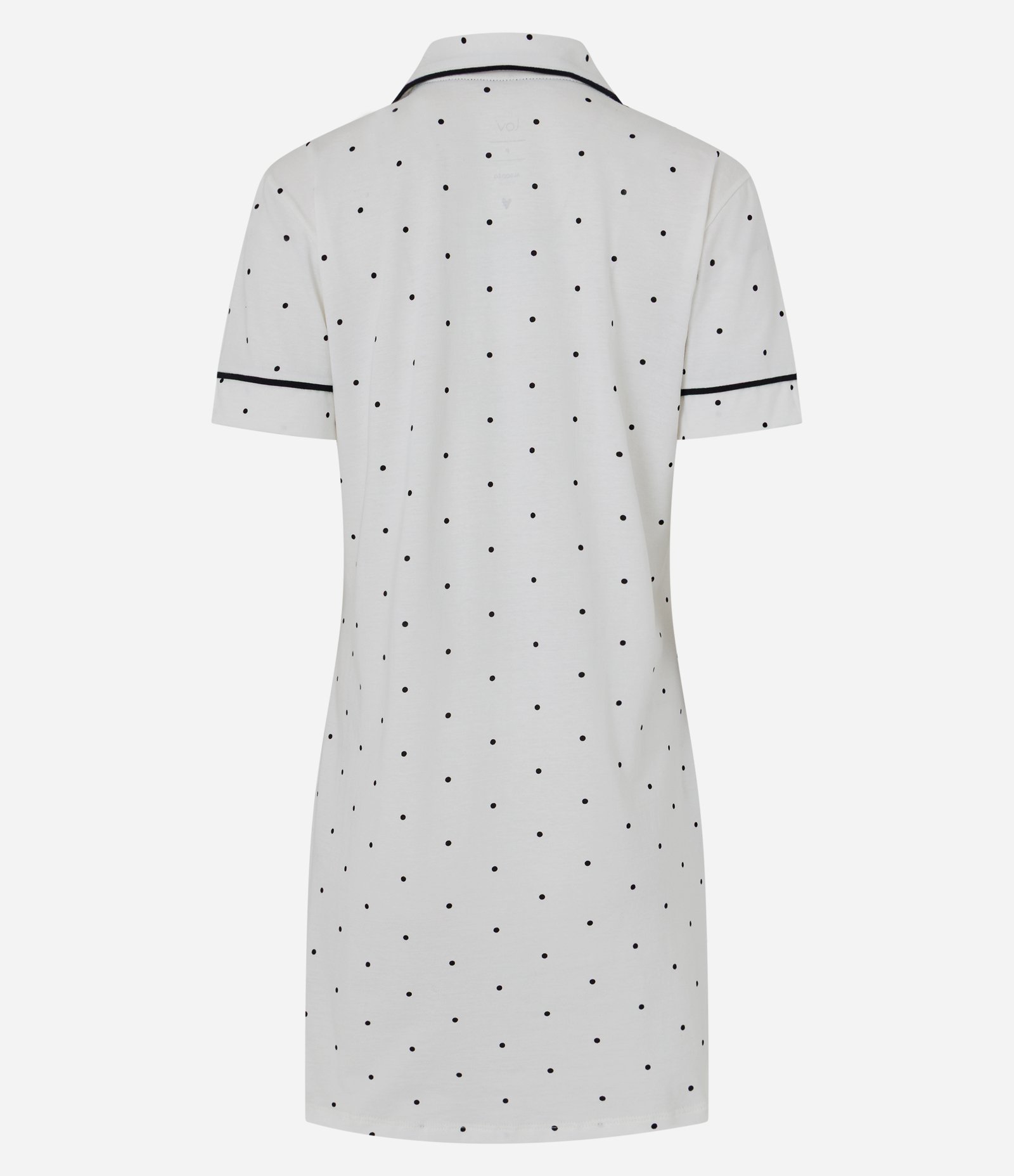 Camisola Americana em Algodão com Estampa Poá Branco 5