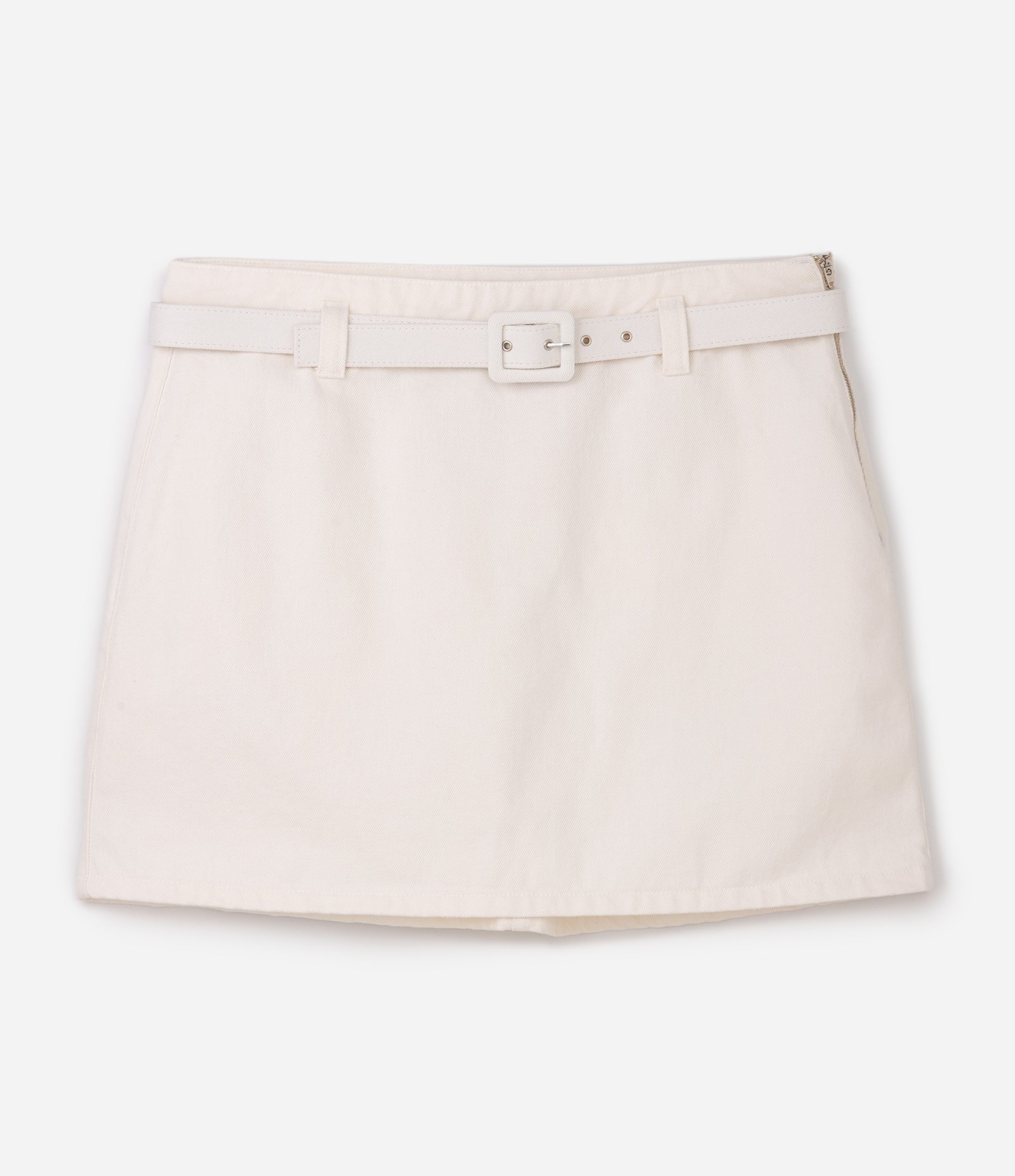Saia em Sarja com Cinto Curve & Plus Size Branco 1