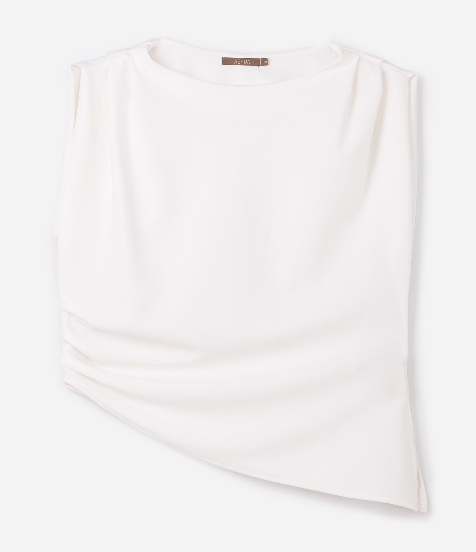 Blusa em Crepe com Franzidos e Ponta Alongada Curve & Plus Size Branco 5