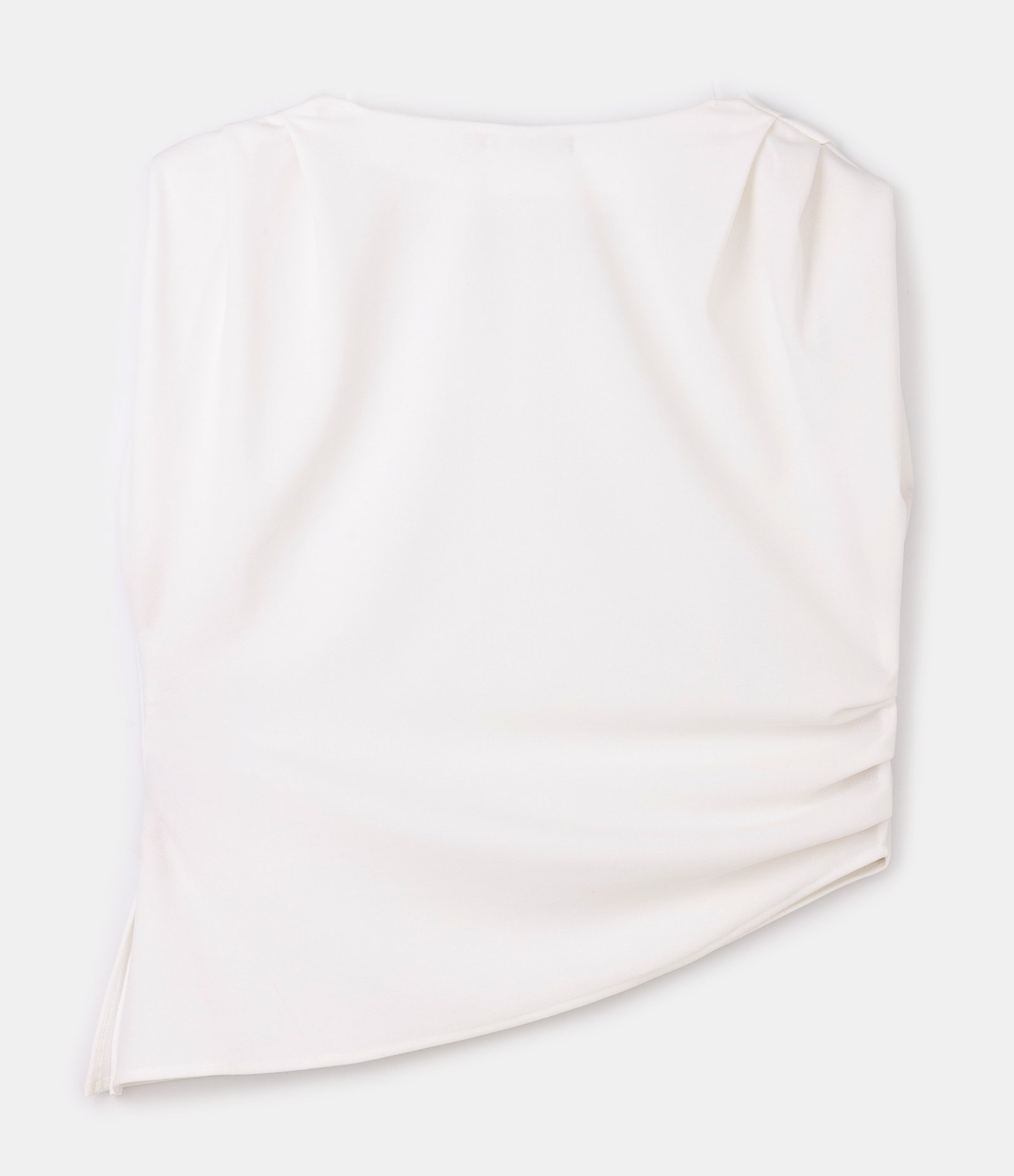 Blusa em Crepe com Franzidos e Ponta Alongada Curve & Plus Size Branco 6
