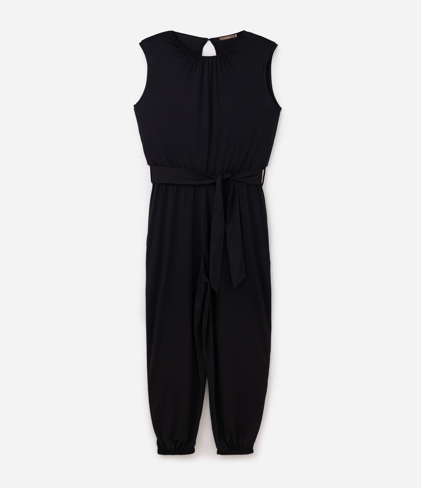 Macacão Jogger com Amarração na Cintura Curve & Plus Size Preto 1