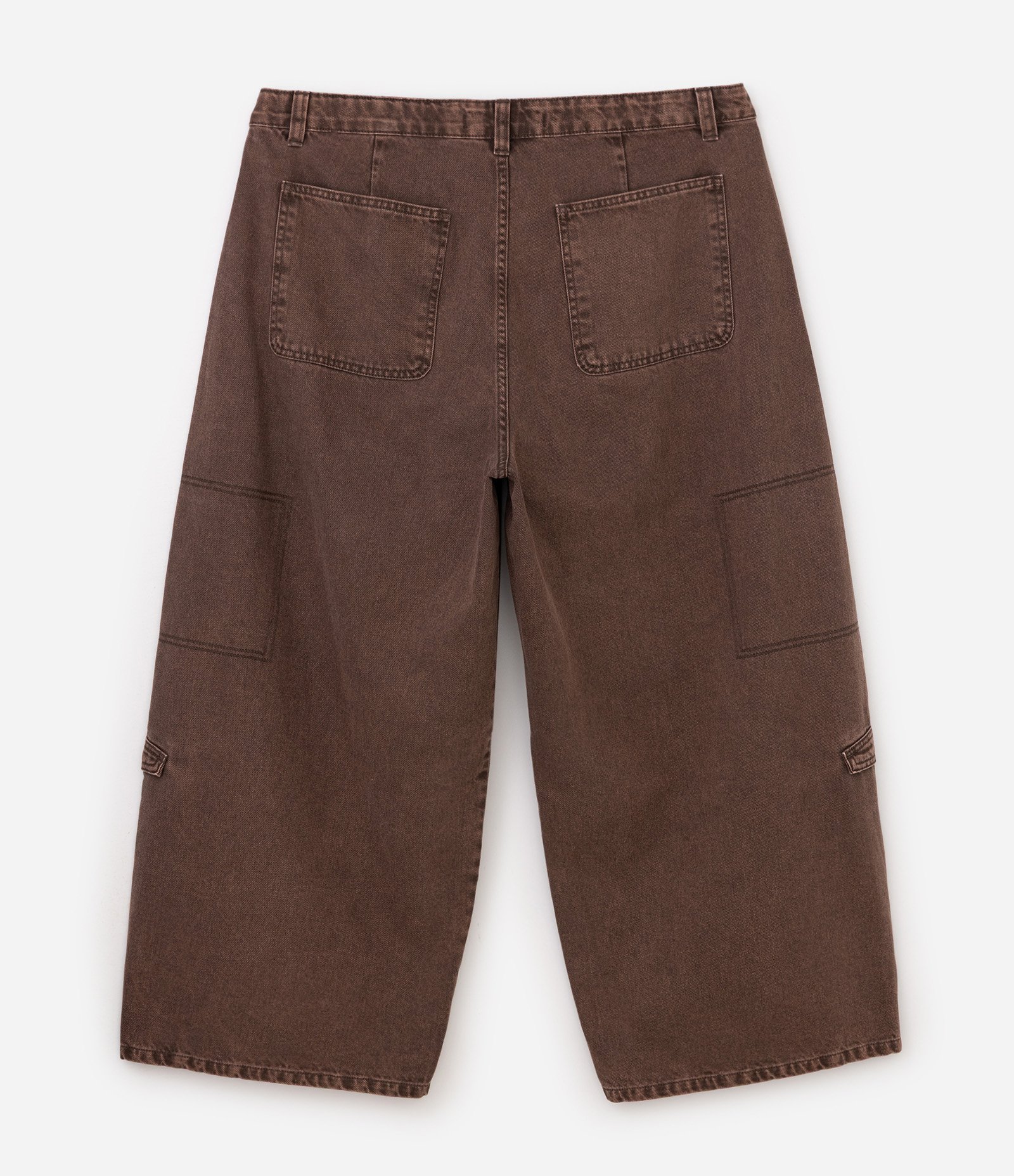Calça Balloon em Jeans com Bolsos Cargo Curve & Plus Size Marrom 6