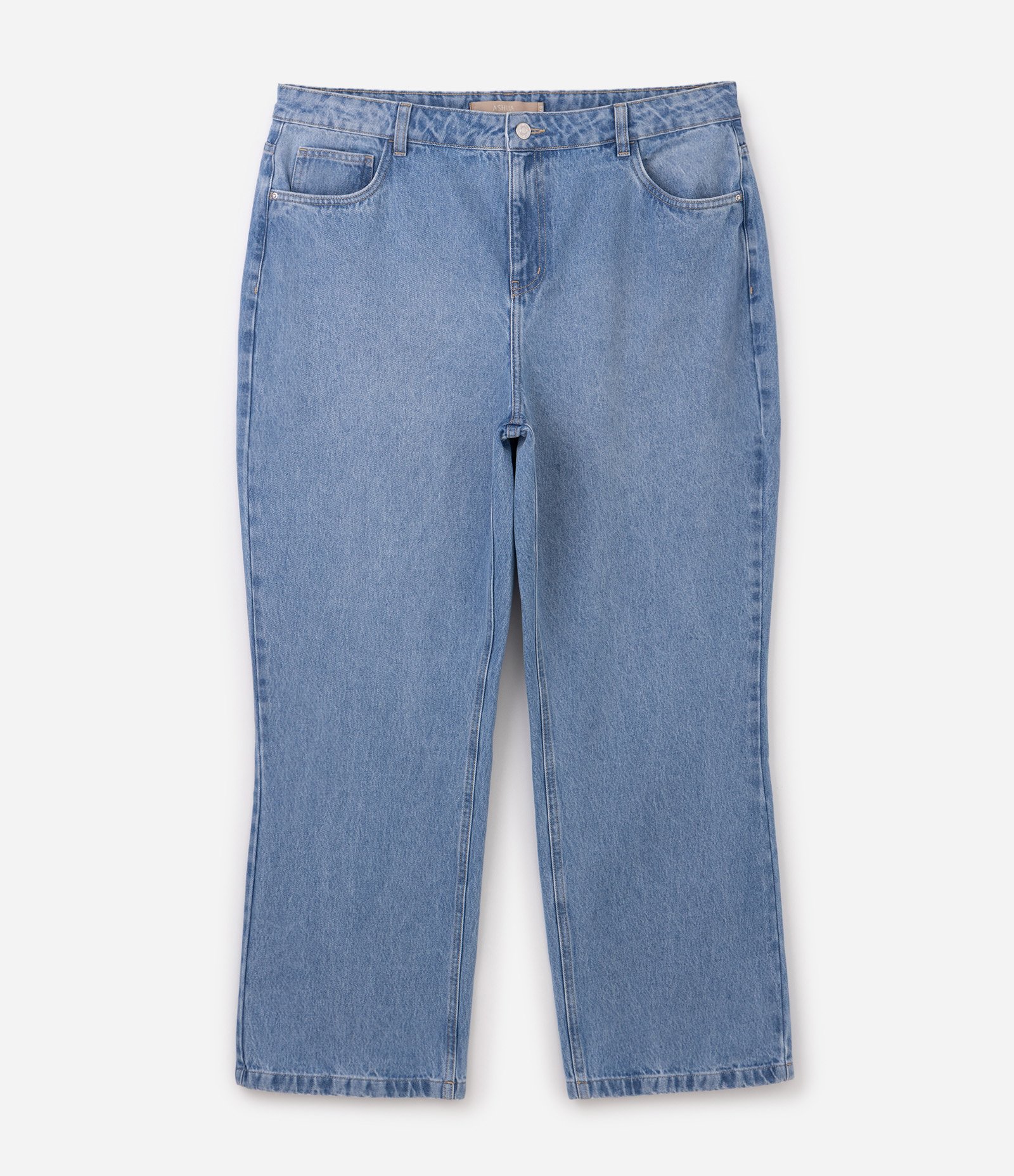 Calça Reta em Jeans Básica Curve & Plus Size Azul 1